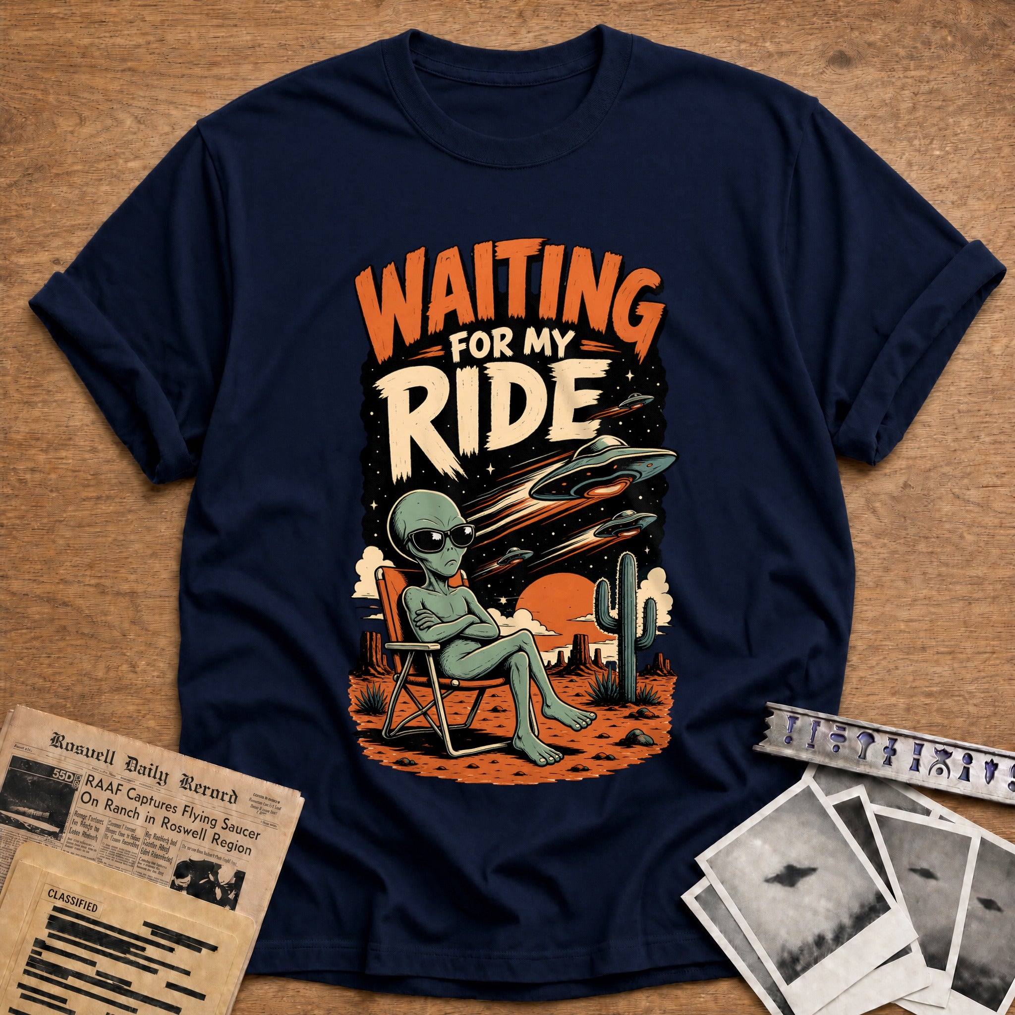 waiting for my ride alien ufo funny - Navy