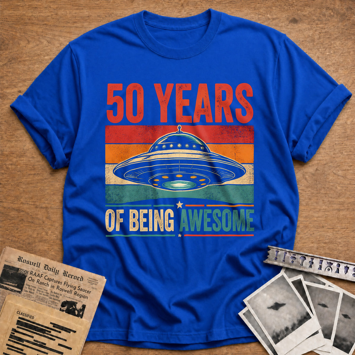 50 Being Awesome T-Shirt - Royal