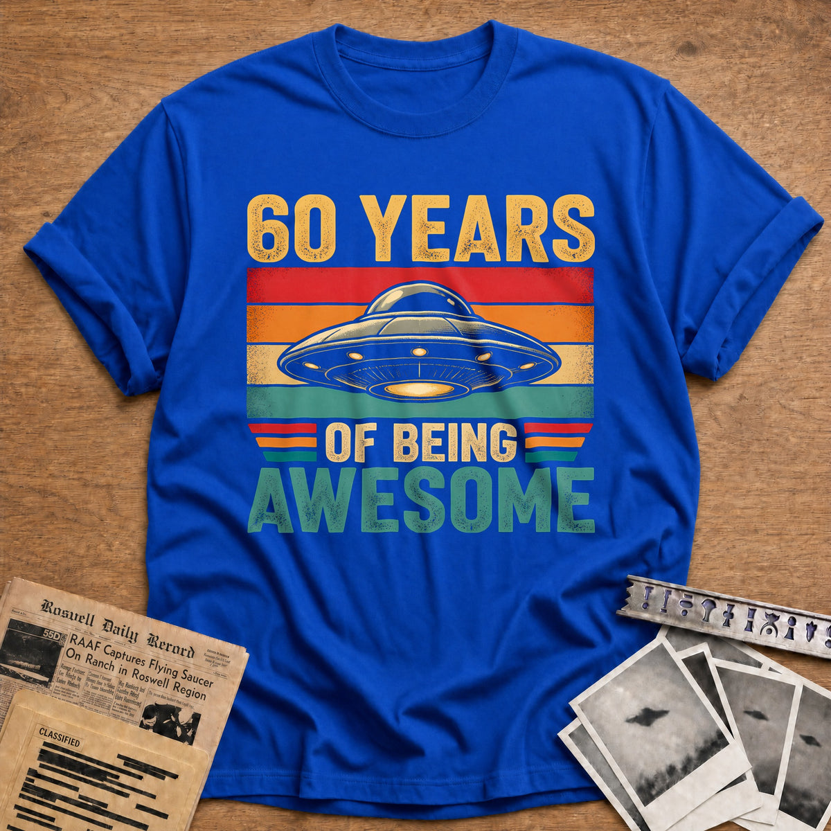 60 Being Awesome T-Shirt - Royal