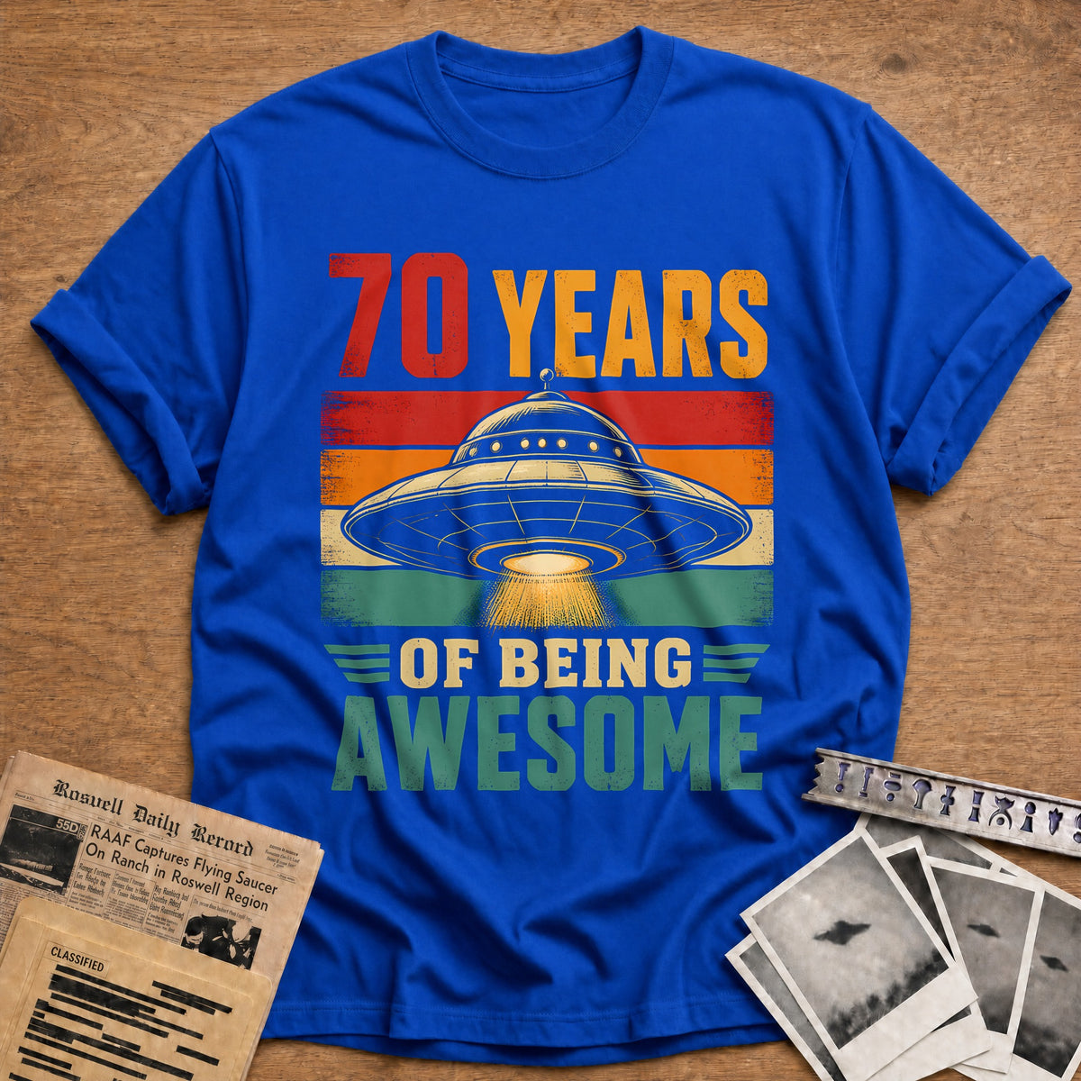 70 Being Awesome T-Shirt - Royal