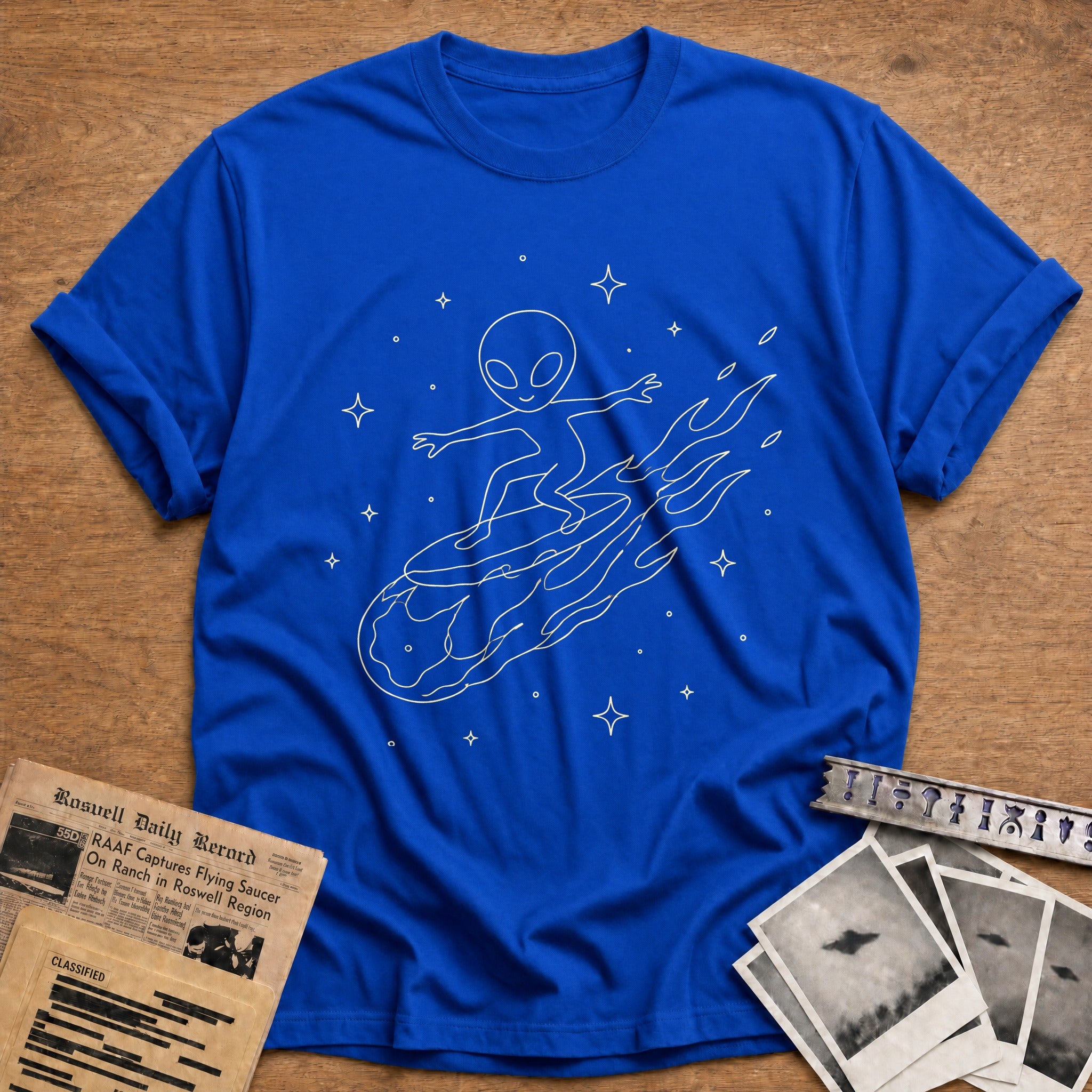 Alien Comet Surf 83 T-Shirt - Royal