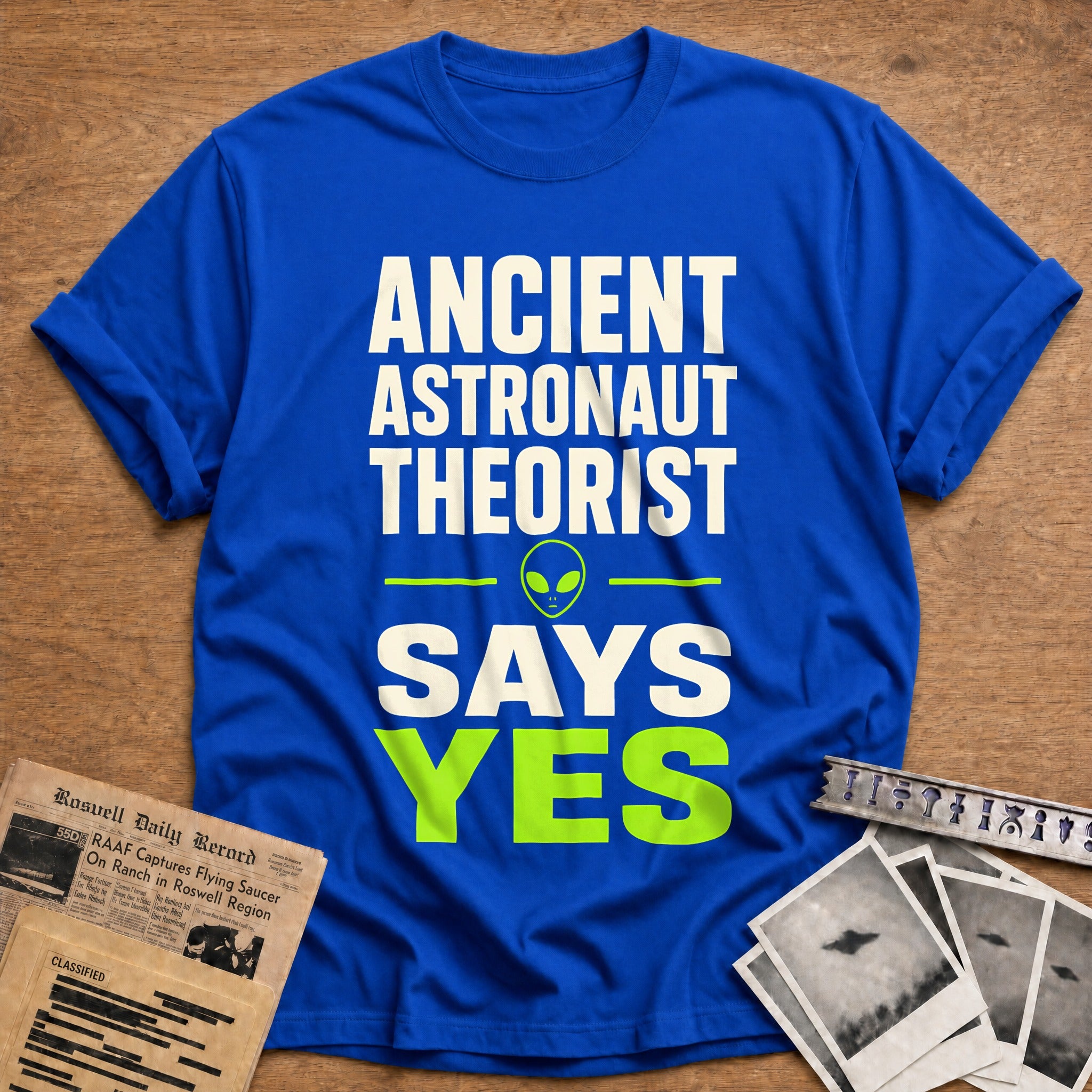 Ancient Astronaut Theorist 37 T-Shirt - Royal