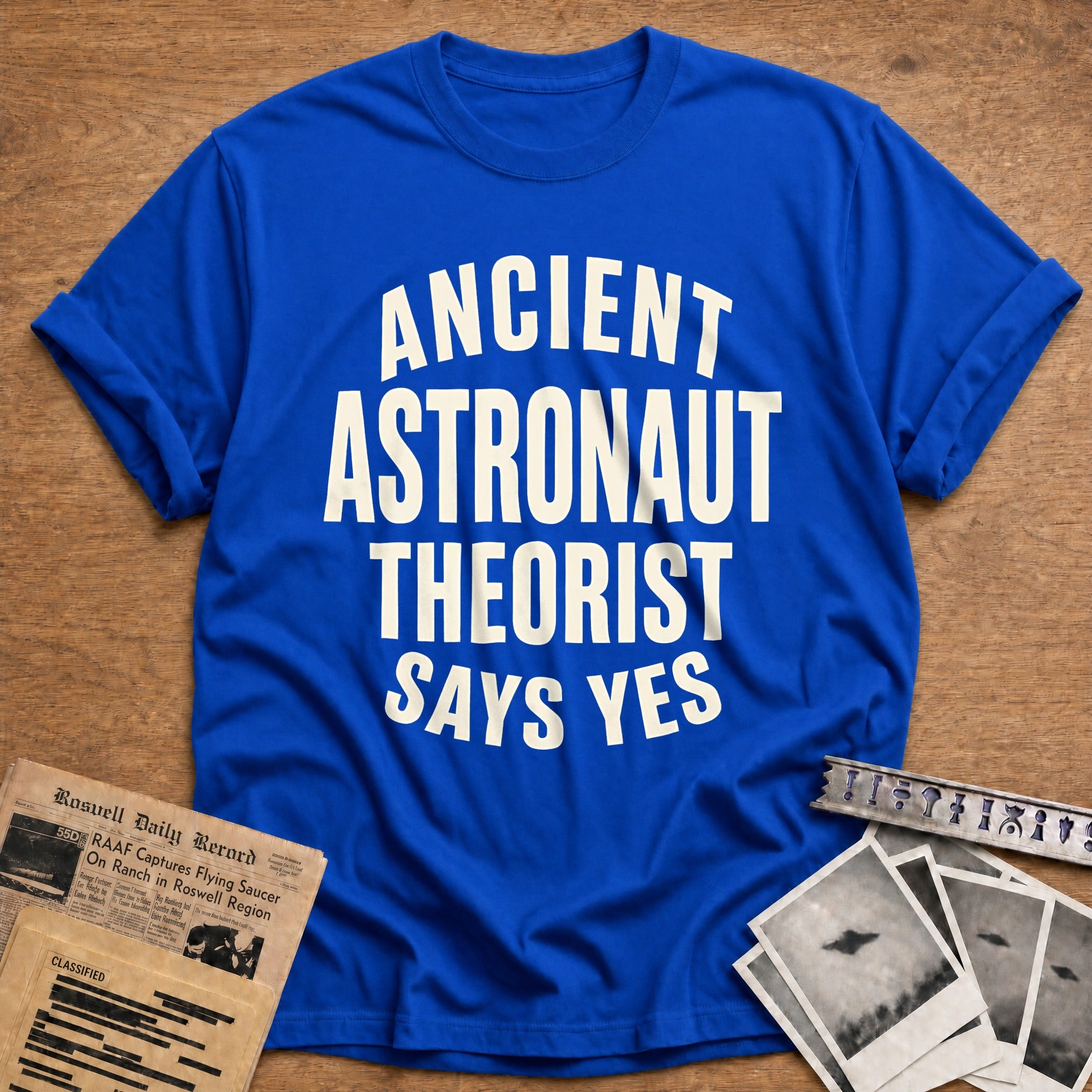 Ancient Astronaut Theorist Says Yes 98 T-Shirt - Royal