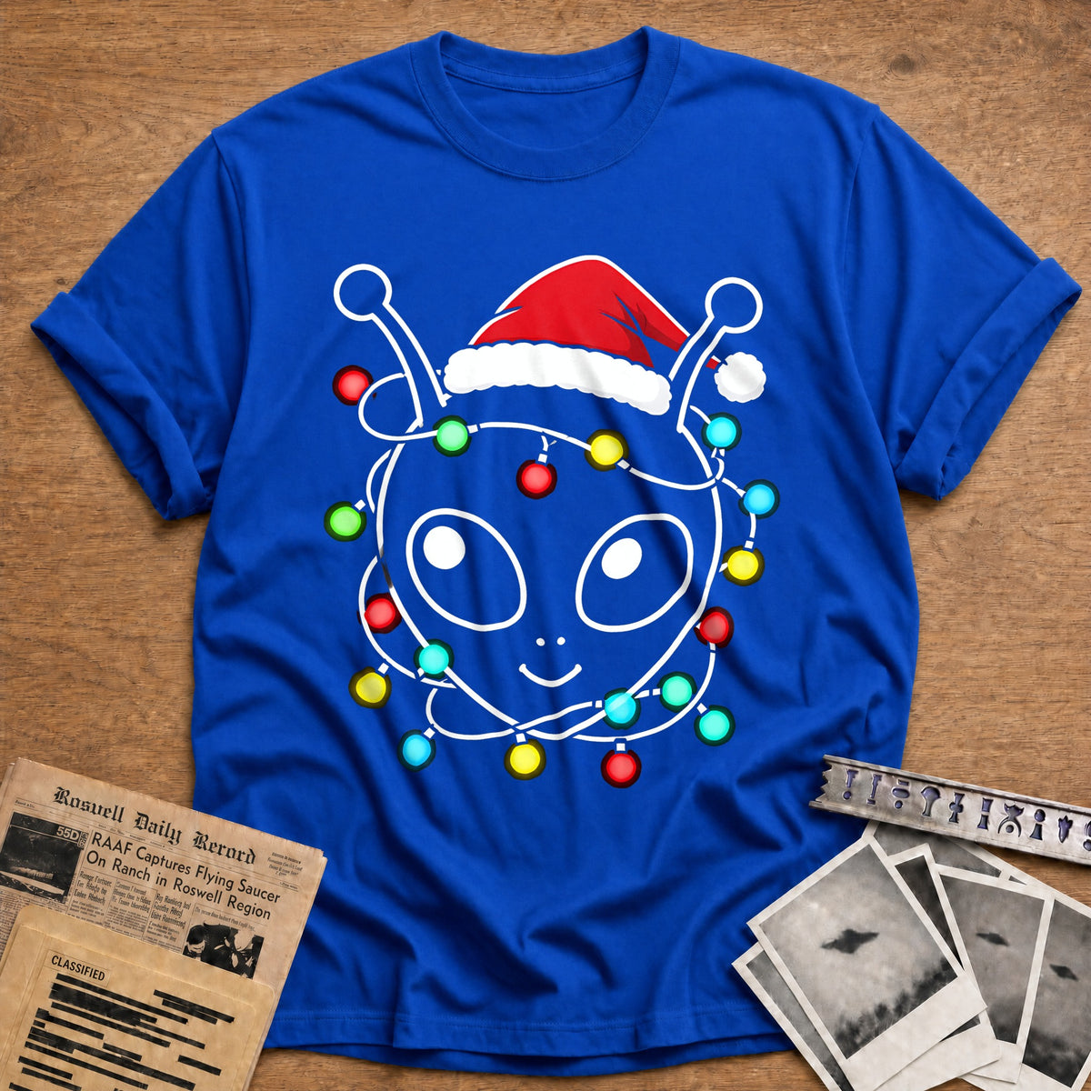 Antennae Alien Christmas Lights 98 T-Shirt - Royal