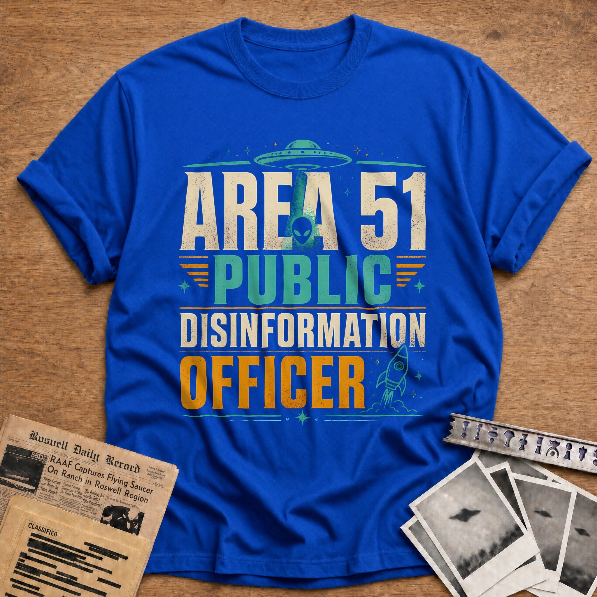 Area 51 Public Disinformation Officer 36 T-Shirt - Royal
