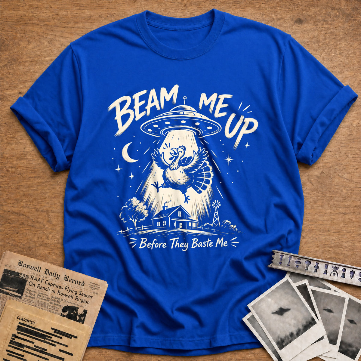Beam Me Up Before They Baste Me 5 T-Shirt - Royal
