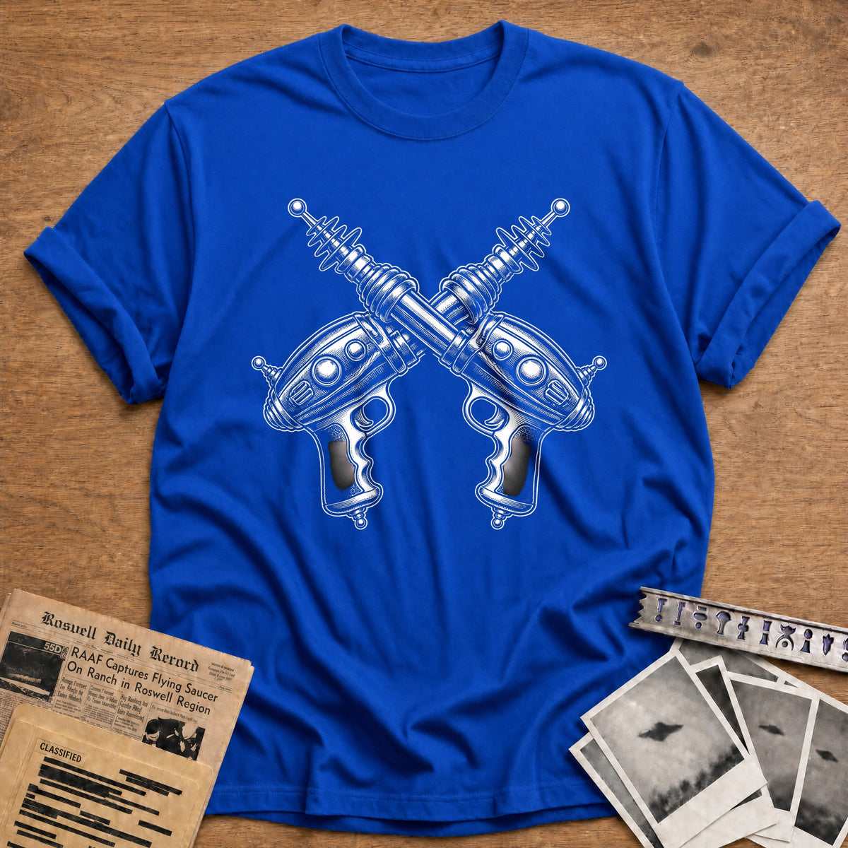 Crossed Ray Guns 32 T-Shirt - Royal