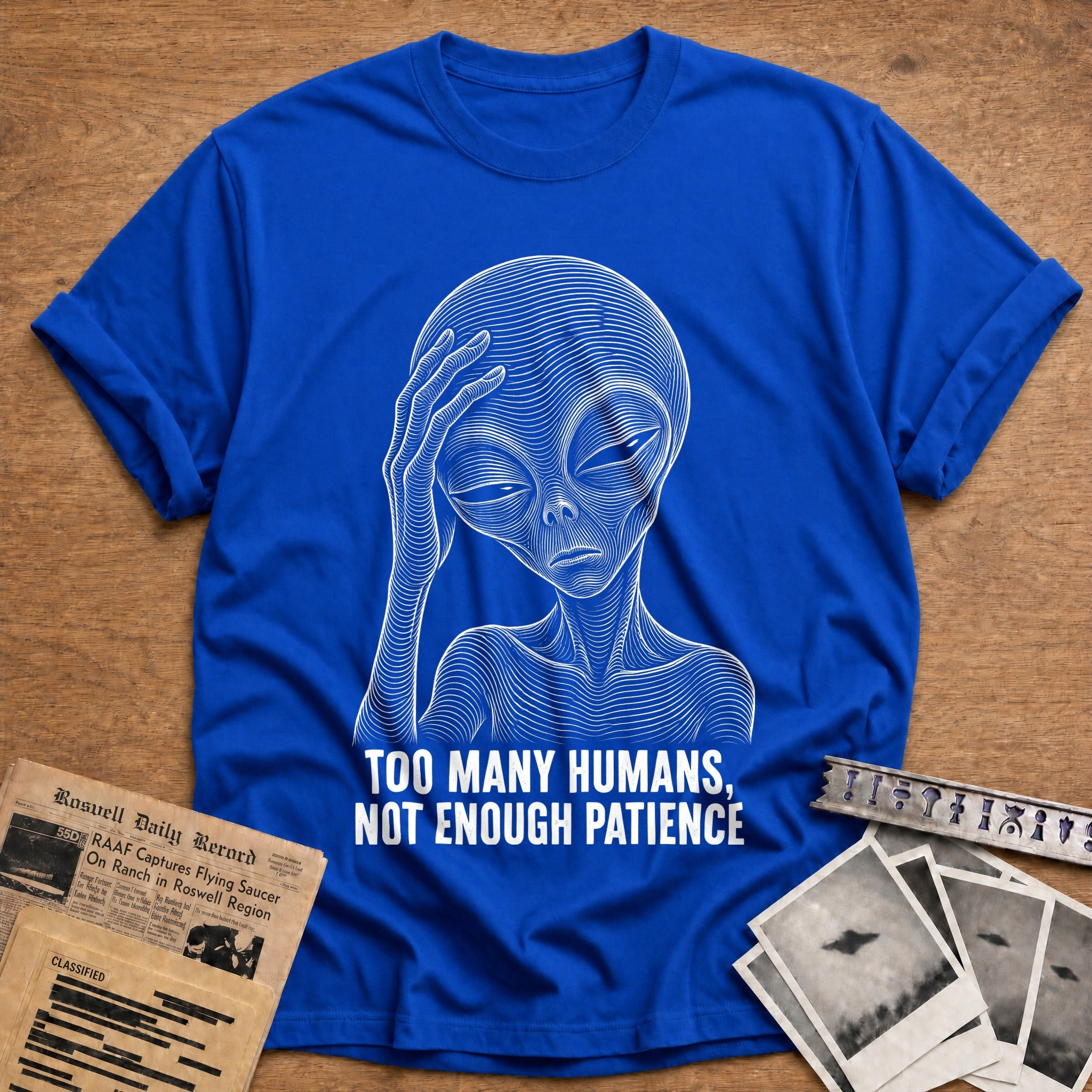 First Contact Portrait T-Shirt - Royal