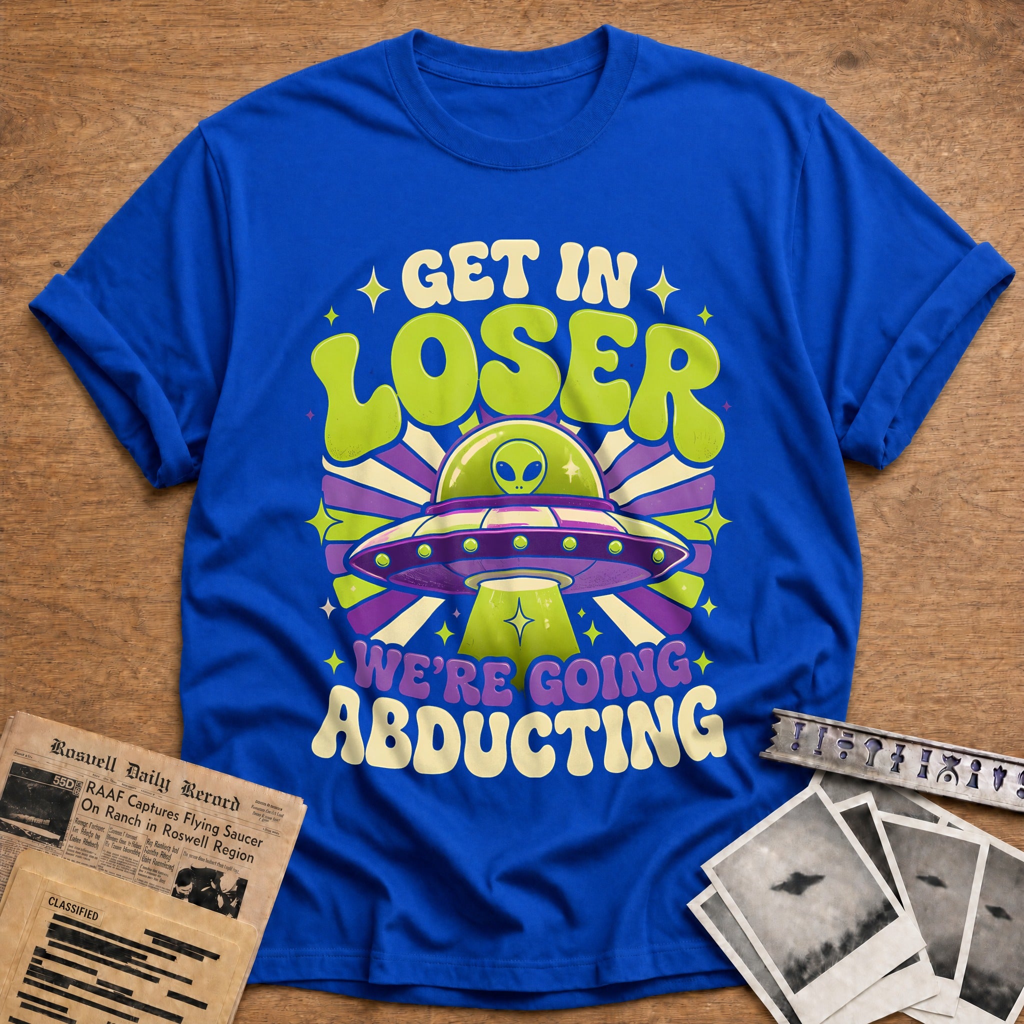 Get In Loser Abducting Groovy 11 T-Shirt - Royal