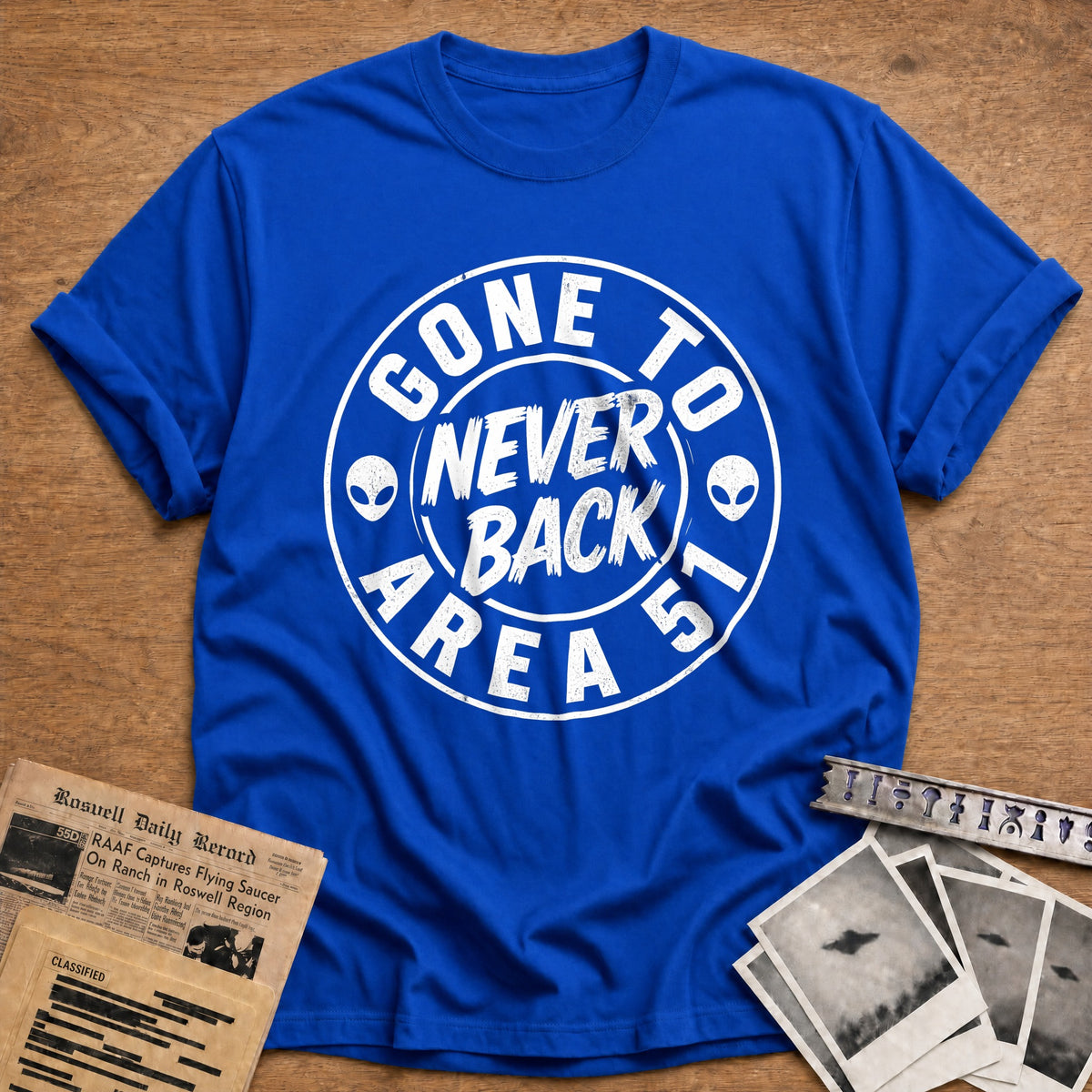Gone To Area 51 Never Back 54 T-Shirt - Royal