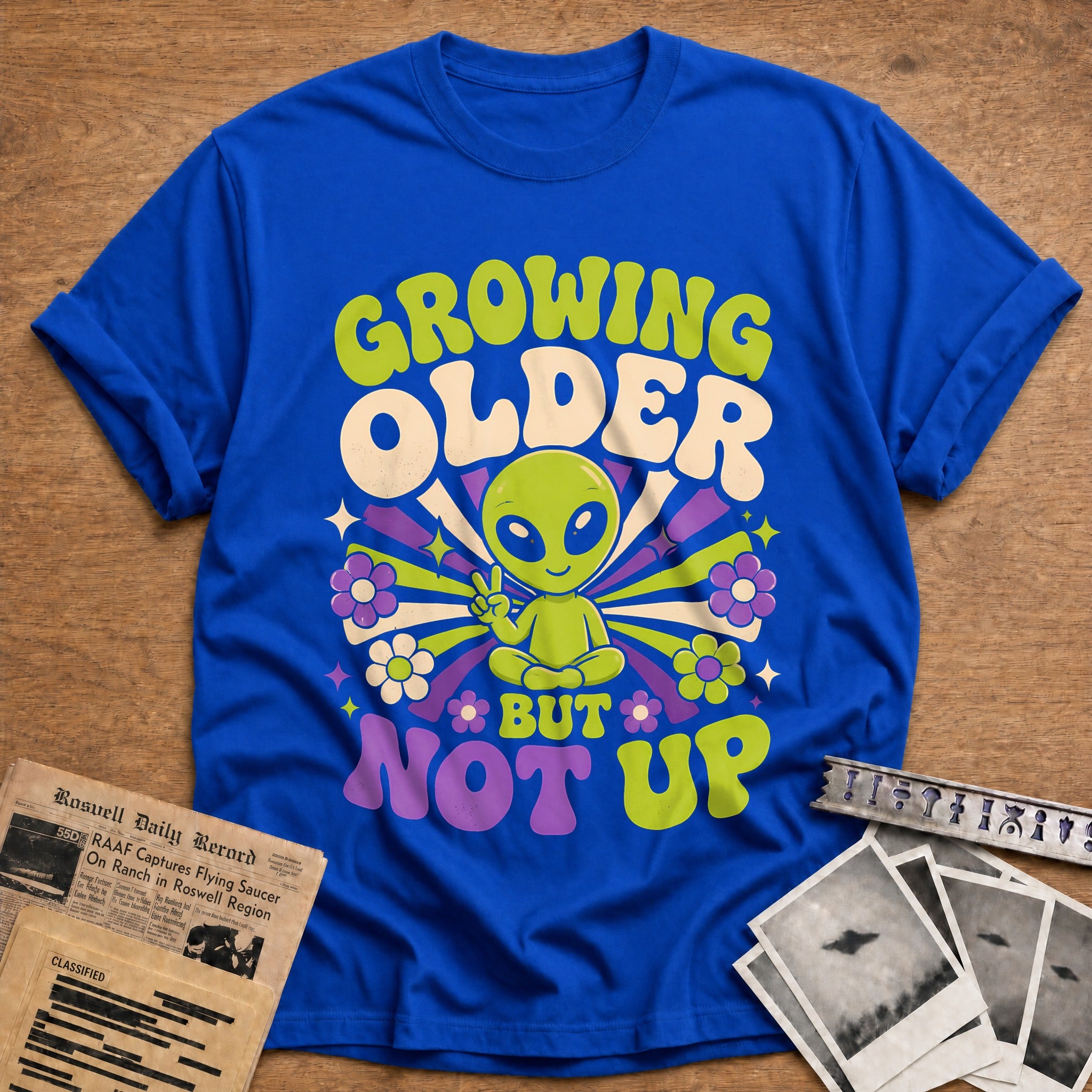 Growing Older Groovy 36 T-Shirt - Royal