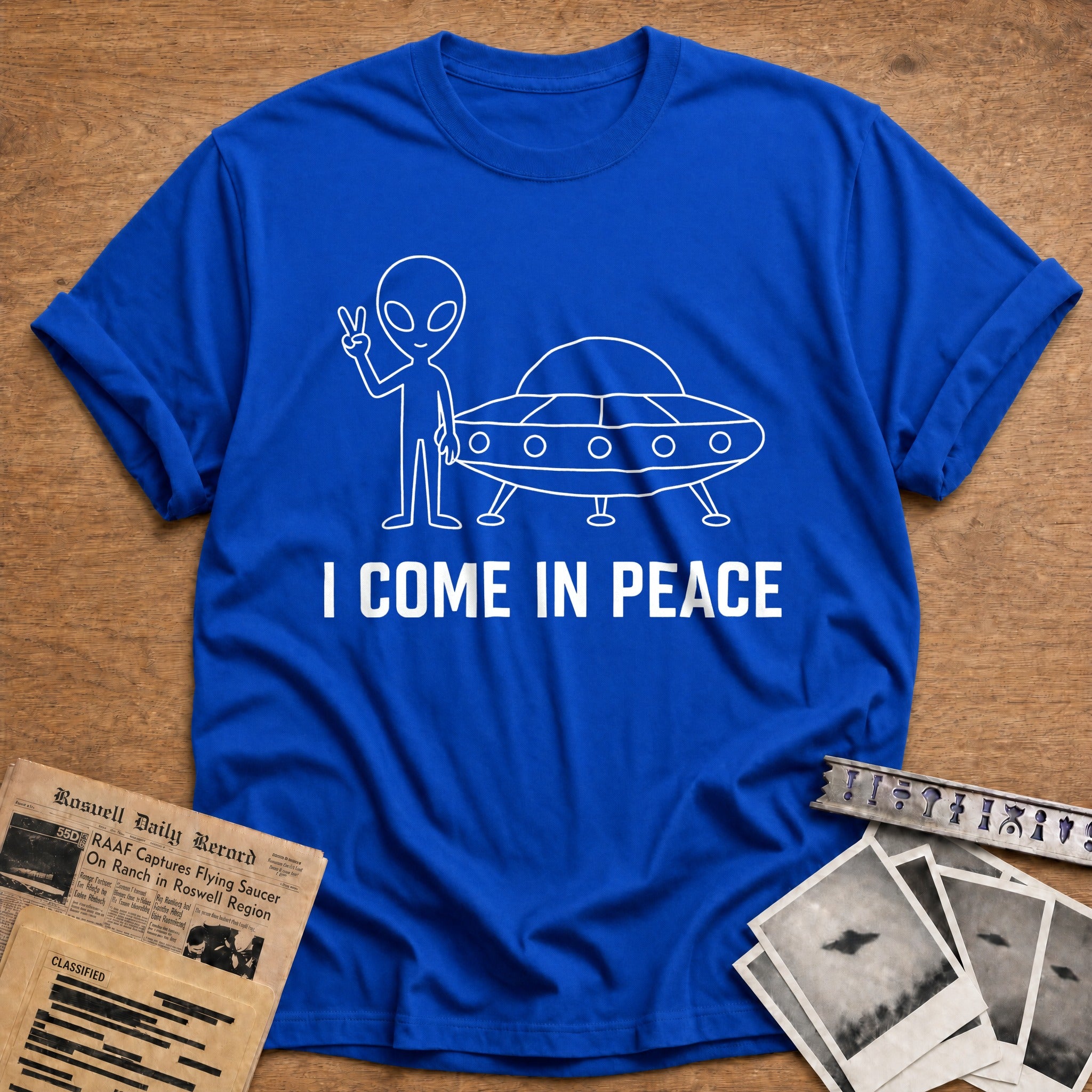 I Come In Peace 52 T-Shirt - Royal
