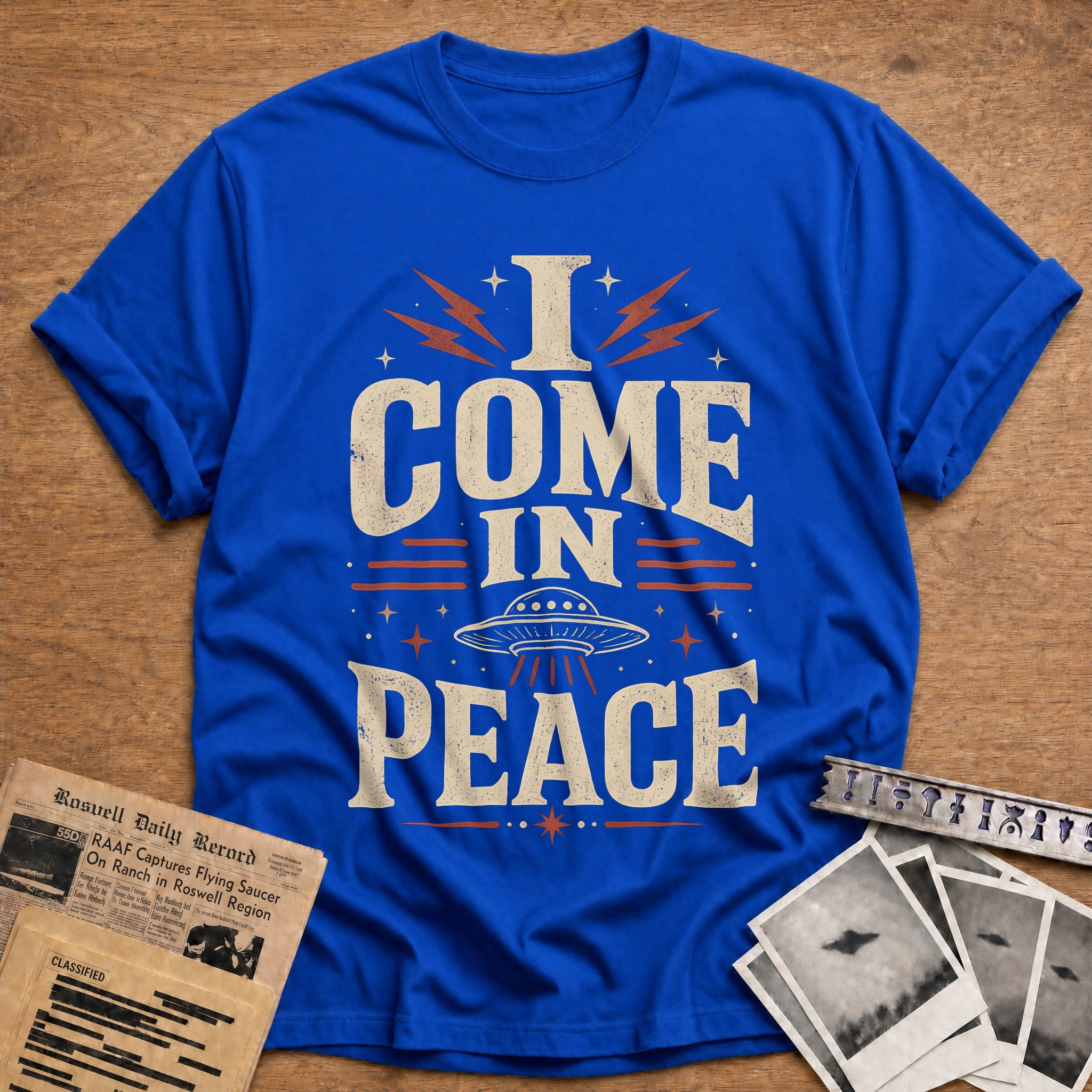 I Come In Peace 60 T-Shirt - Royal