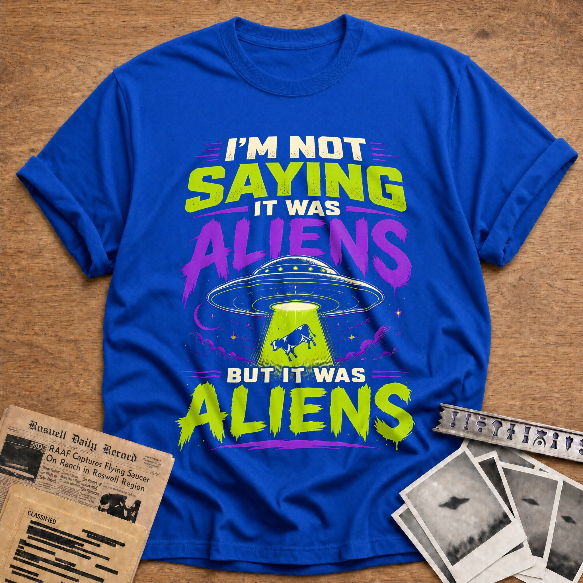 It Was Aliens (2) 69 T-Shirt - Royal
