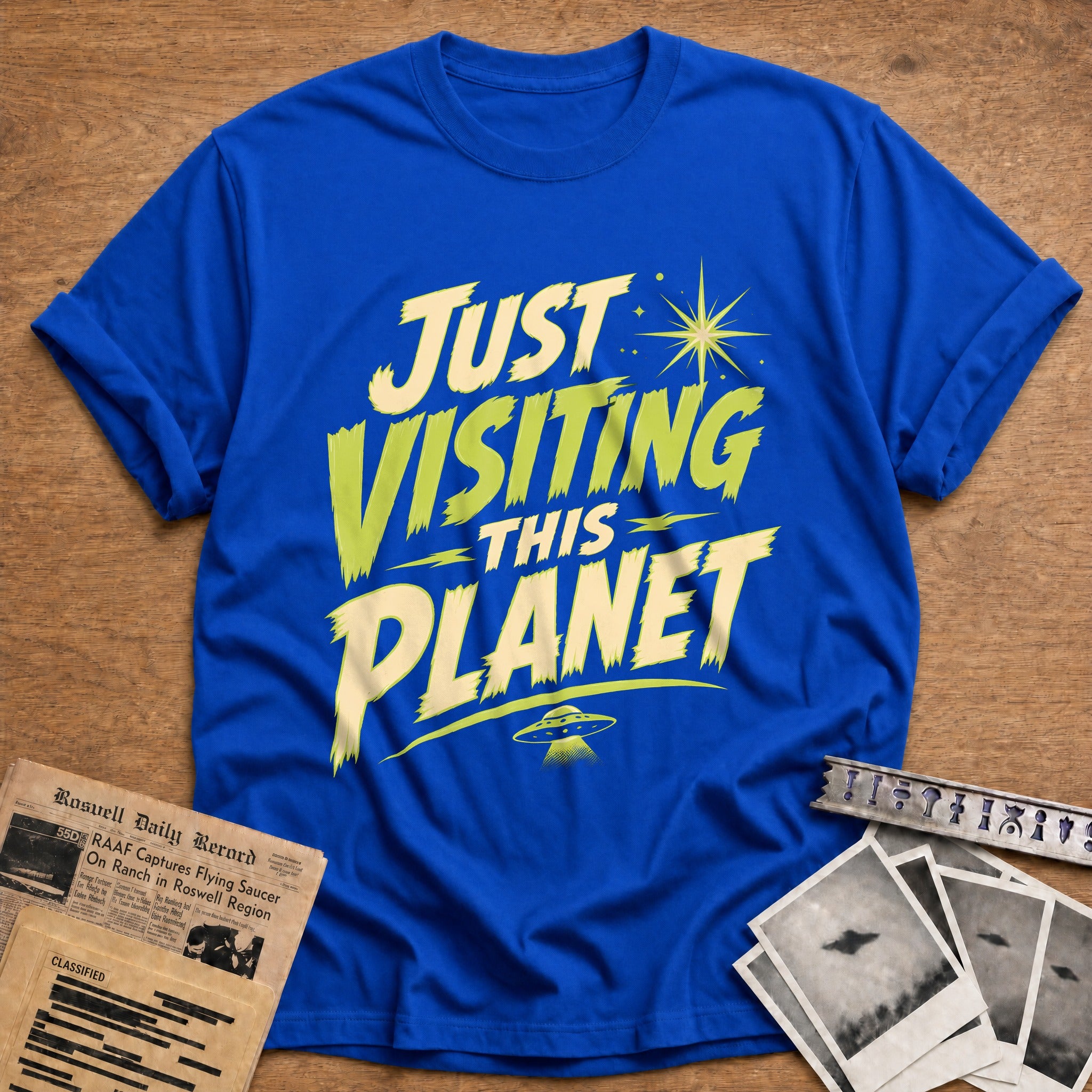 Just Visiting This Planet 88 T-Shirt - Royal