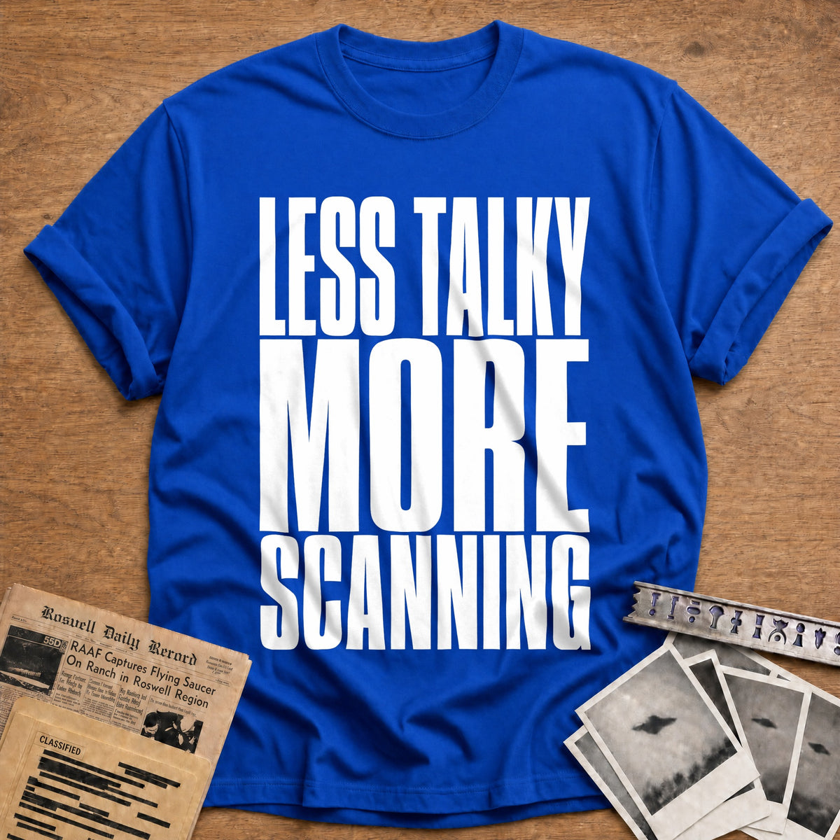 Less Talky More Scanning 83 T-Shirt - Royal