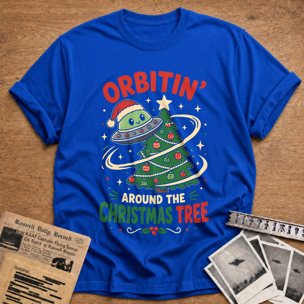 Orbitin' Around The Christmas Tree 25 T-Shirt - Royal