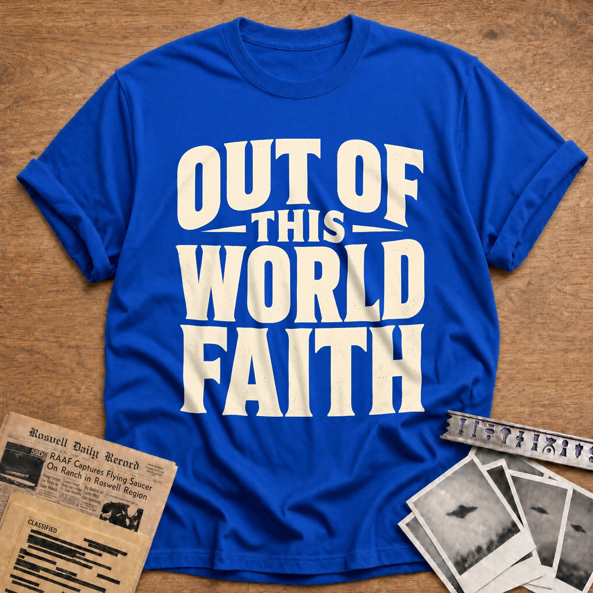 Out Of This World Faith 73 T-Shirt - Royal