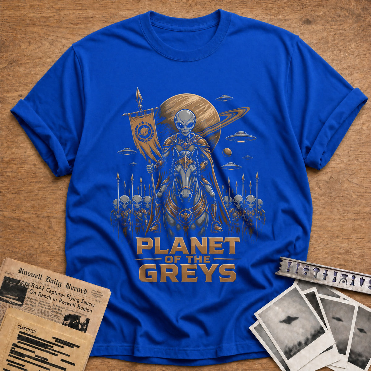 Planet Of The Greys 61 T-Shirt - Royal