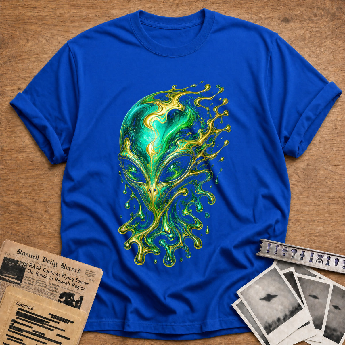 Psychedelic Alien 21 T-Shirt - Royal