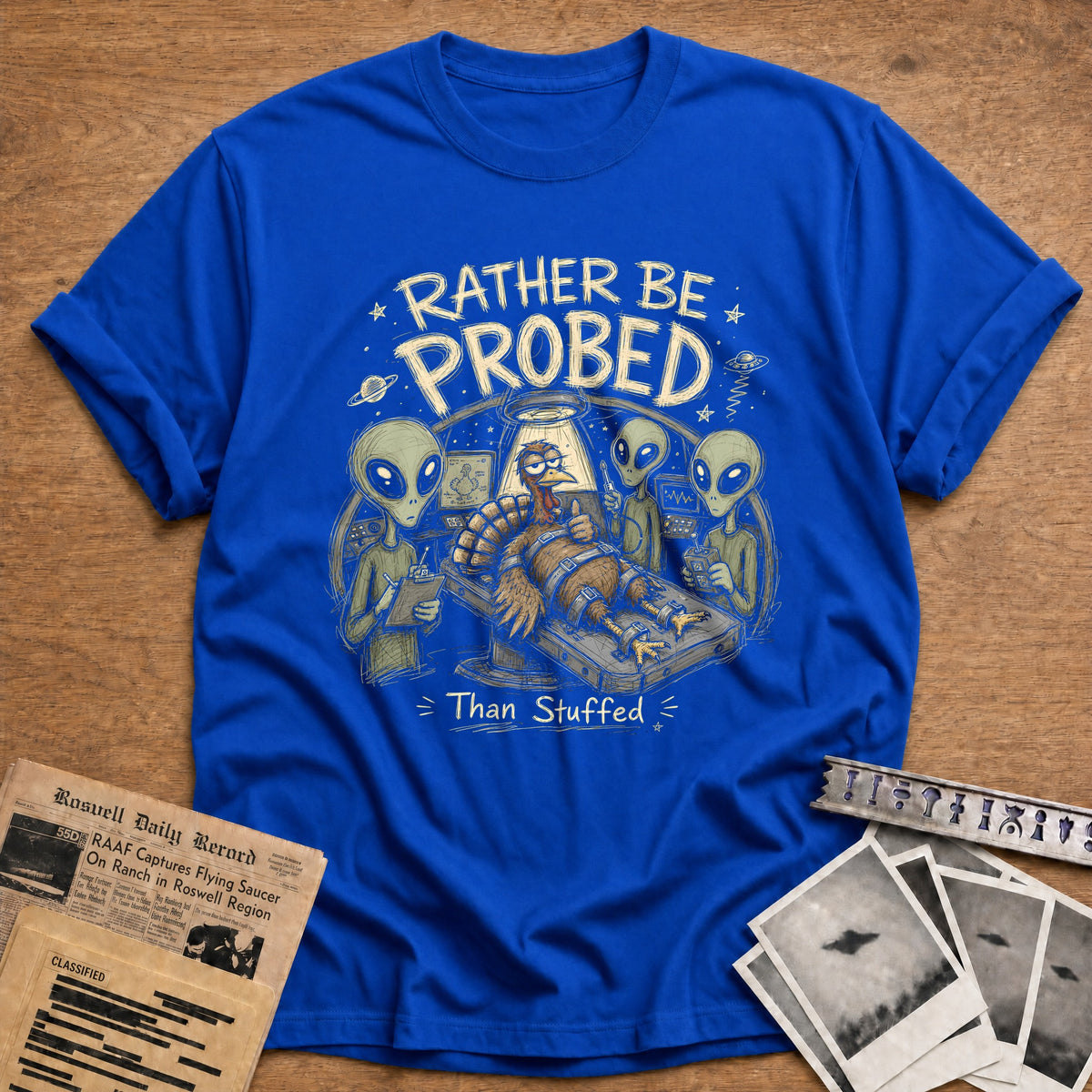 Rather Be Probed Than Stuffed 2 T-Shirt - Royal