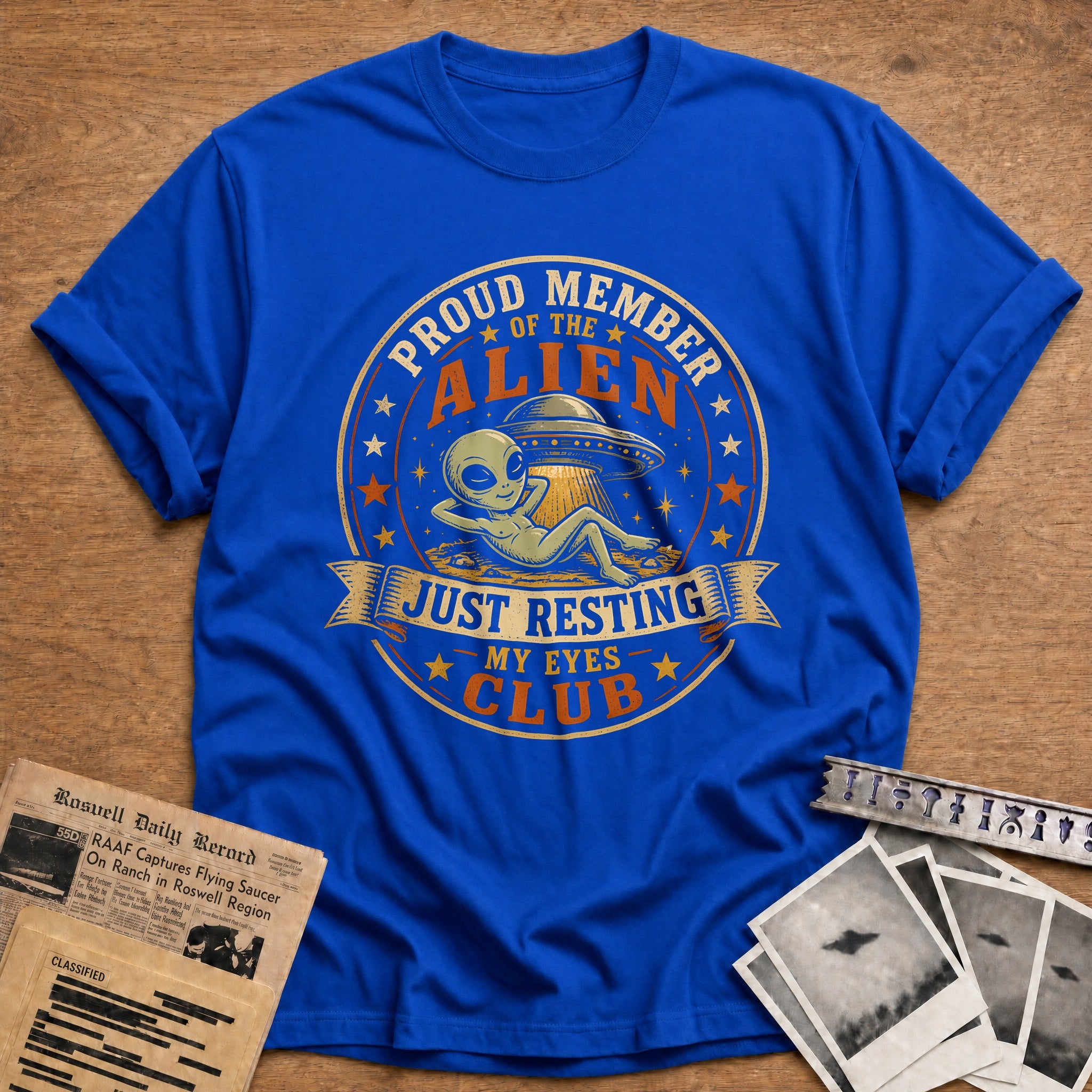 Resting Eyes Club 47 T-Shirt - Royal