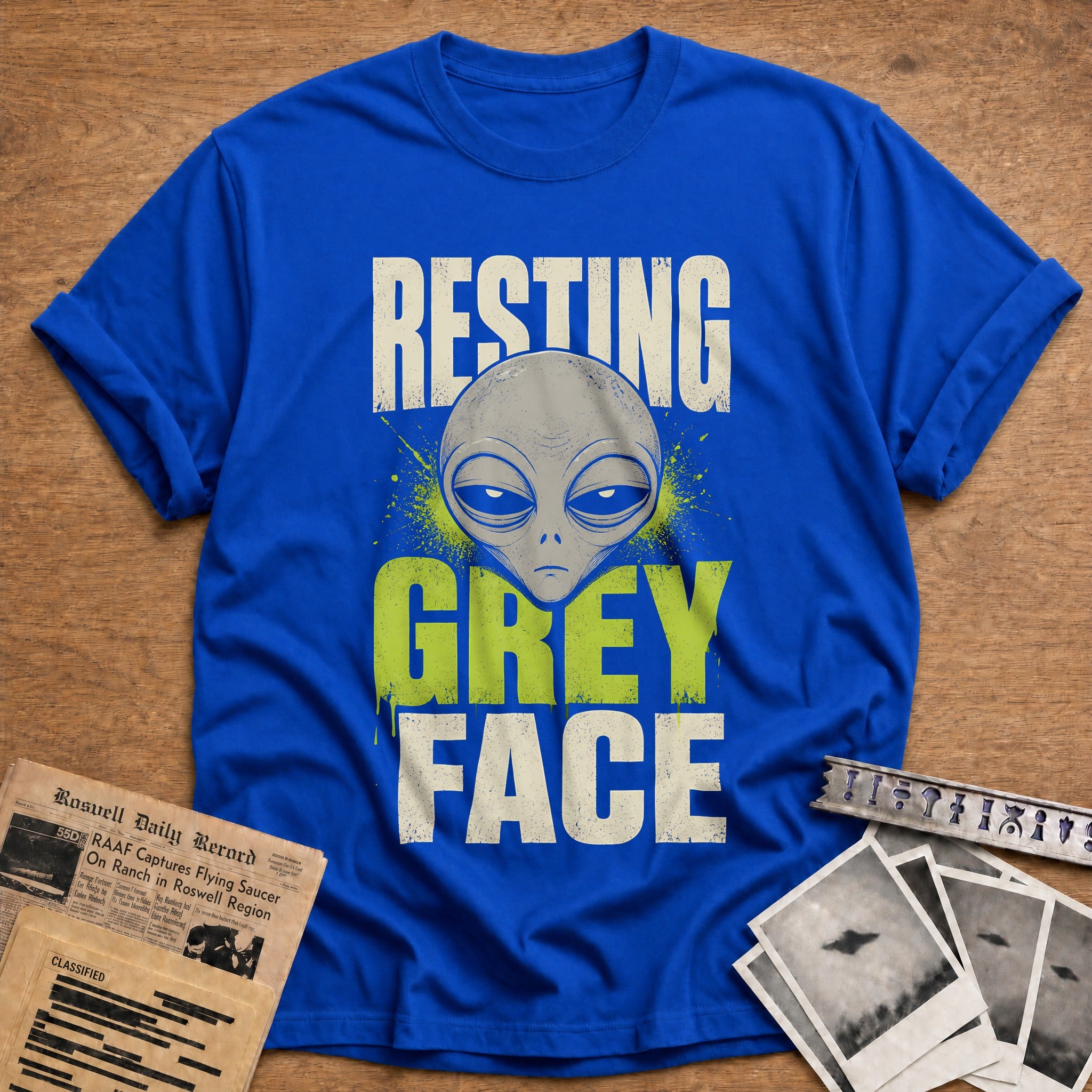 Resting Grey Face 22 T-Shirt - Royal