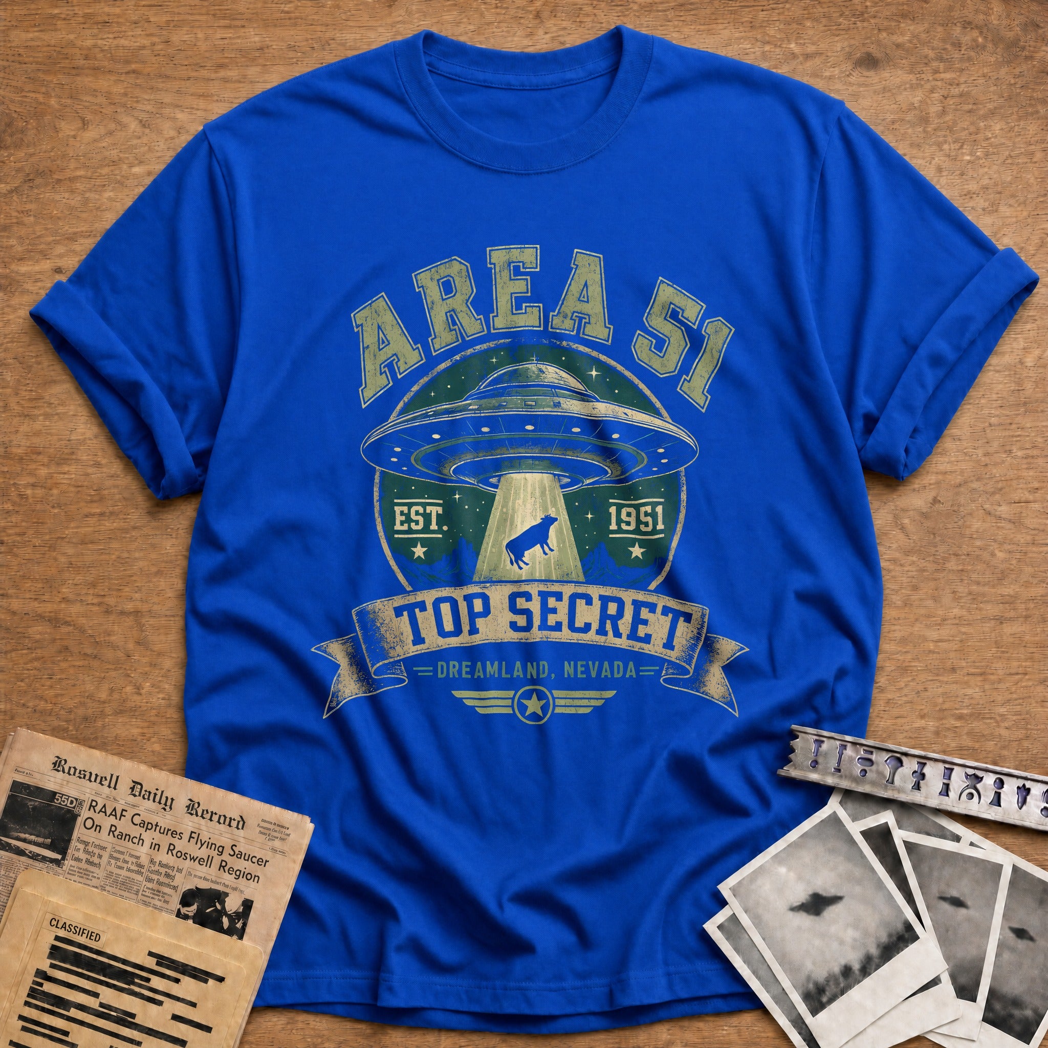 Retro Varsity Saucer 78 T-Shirt - Royal