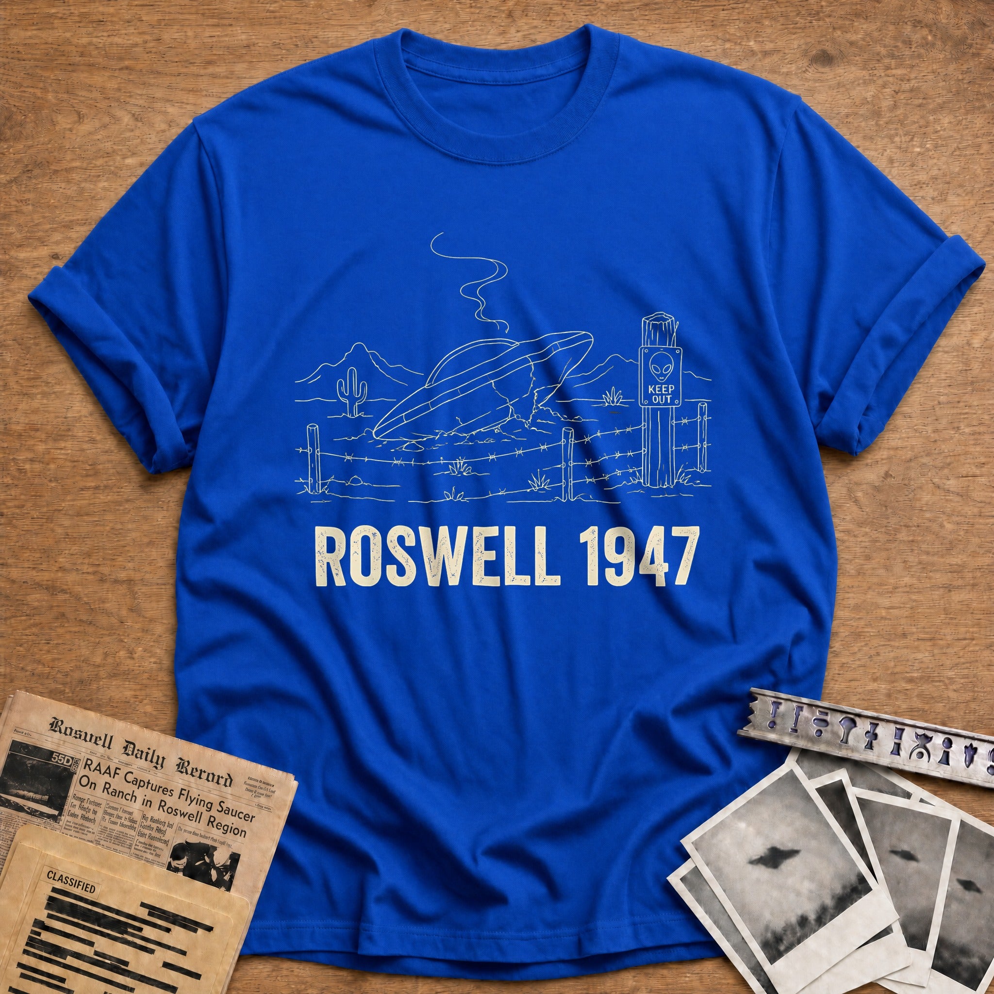 Roswell 1947 70 T-Shirt - Royal
