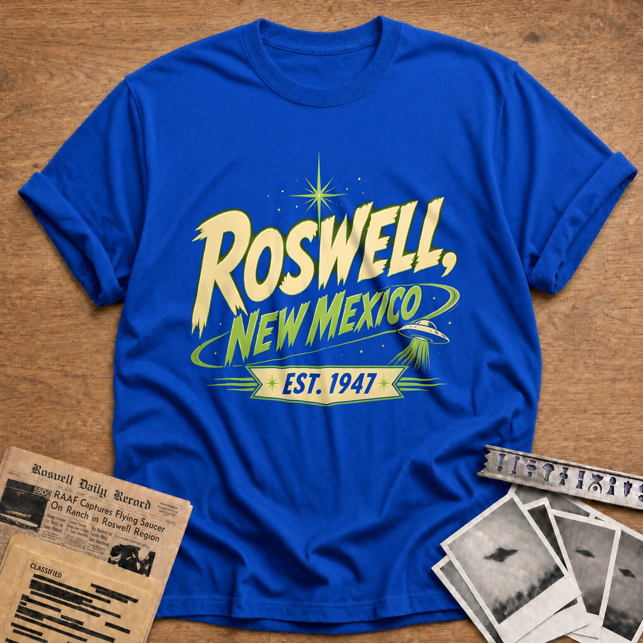 Roswell Est 1947 40 T-Shirt - Royal