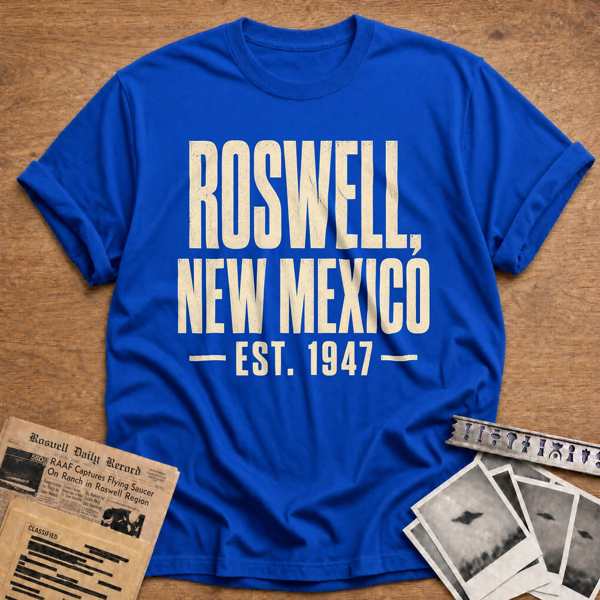 Roswell Est 1947 90 T-Shirt - Royal