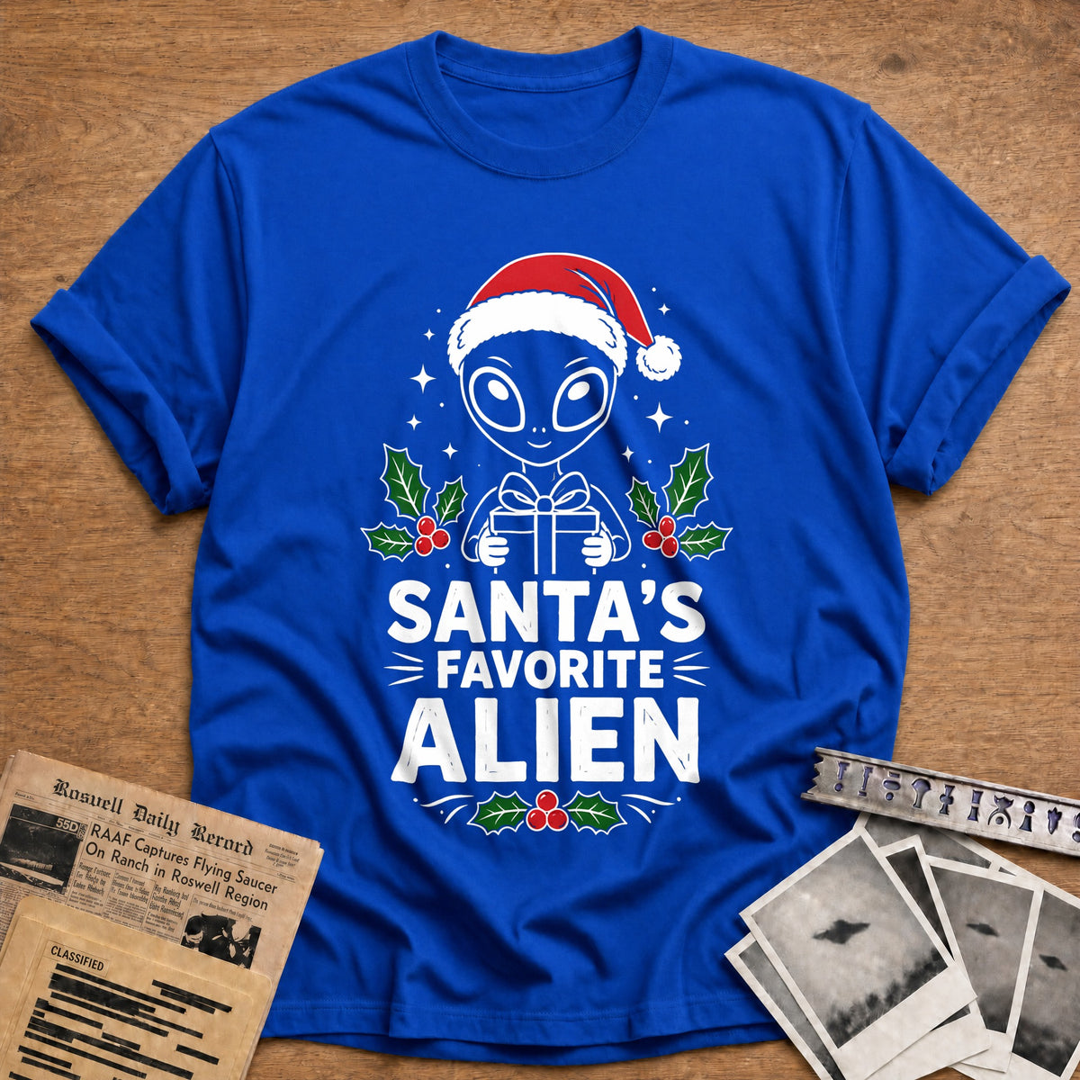 Santa's Favorite Alien 55 T-Shirt - Royal