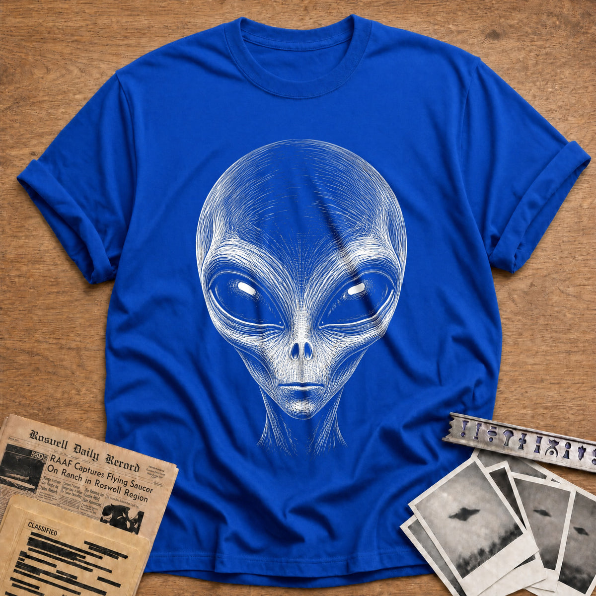 Scratchboard Grey 70 T-Shirt - Royal