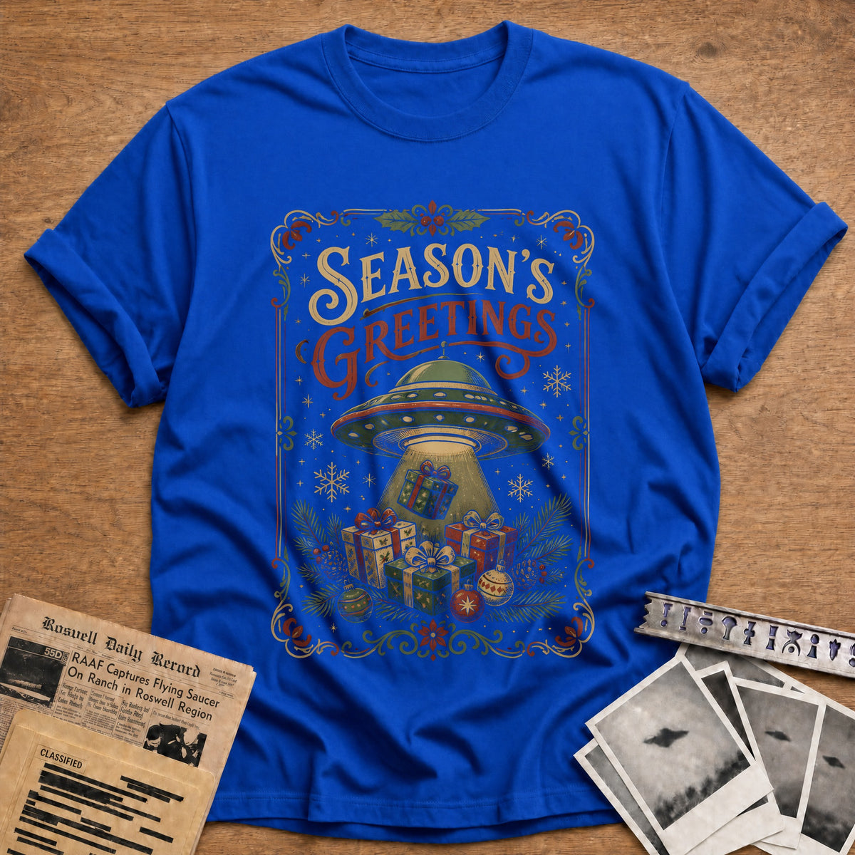 Season's Greetings 64 T-Shirt - Royal