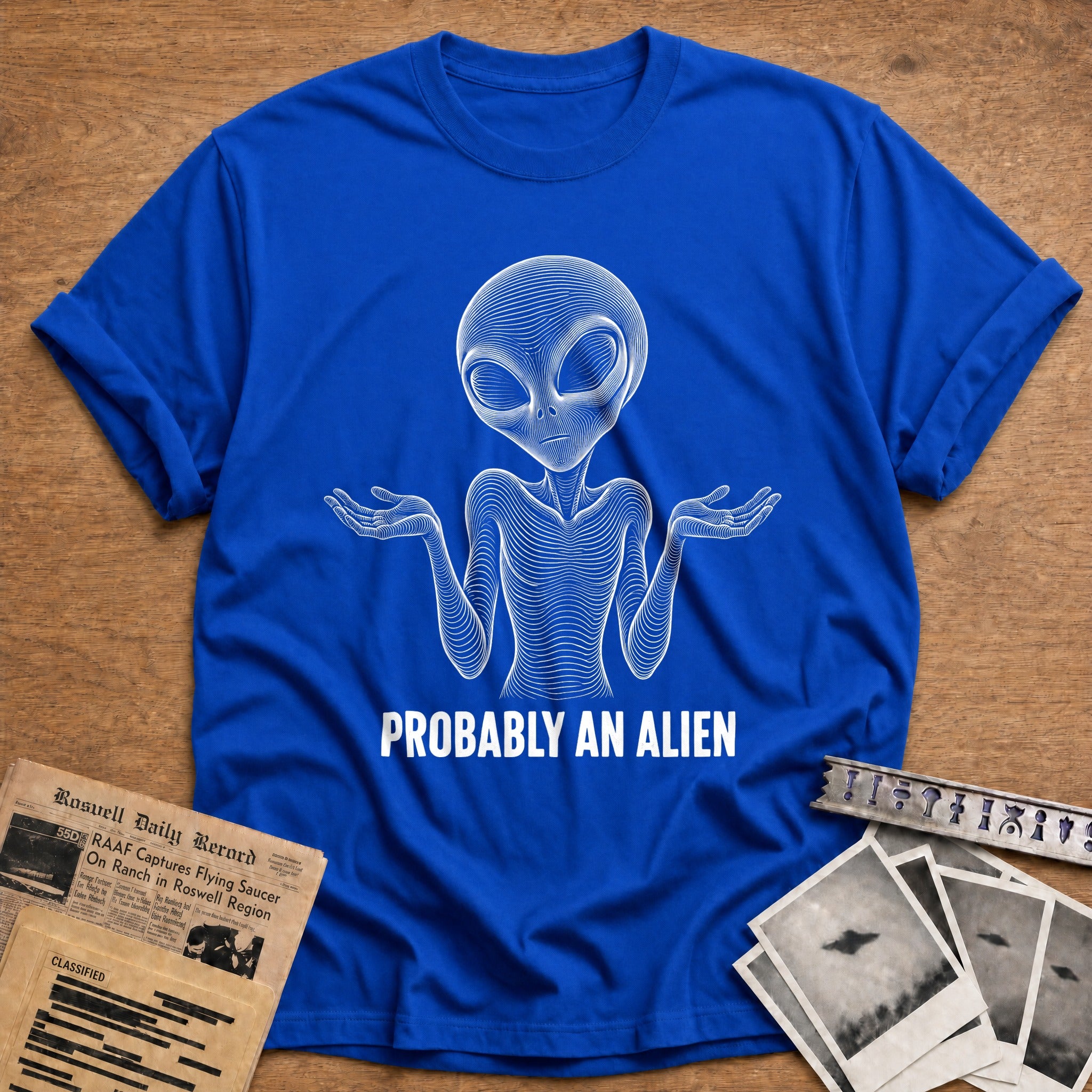 Shrug Gesture T-Shirt - Royal