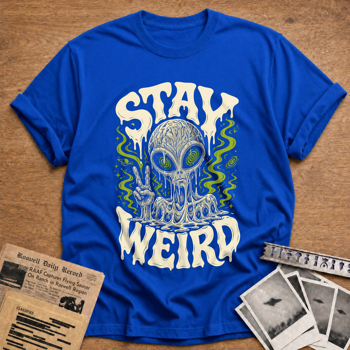 Stay Weird Acid 56 T-Shirt - Royal