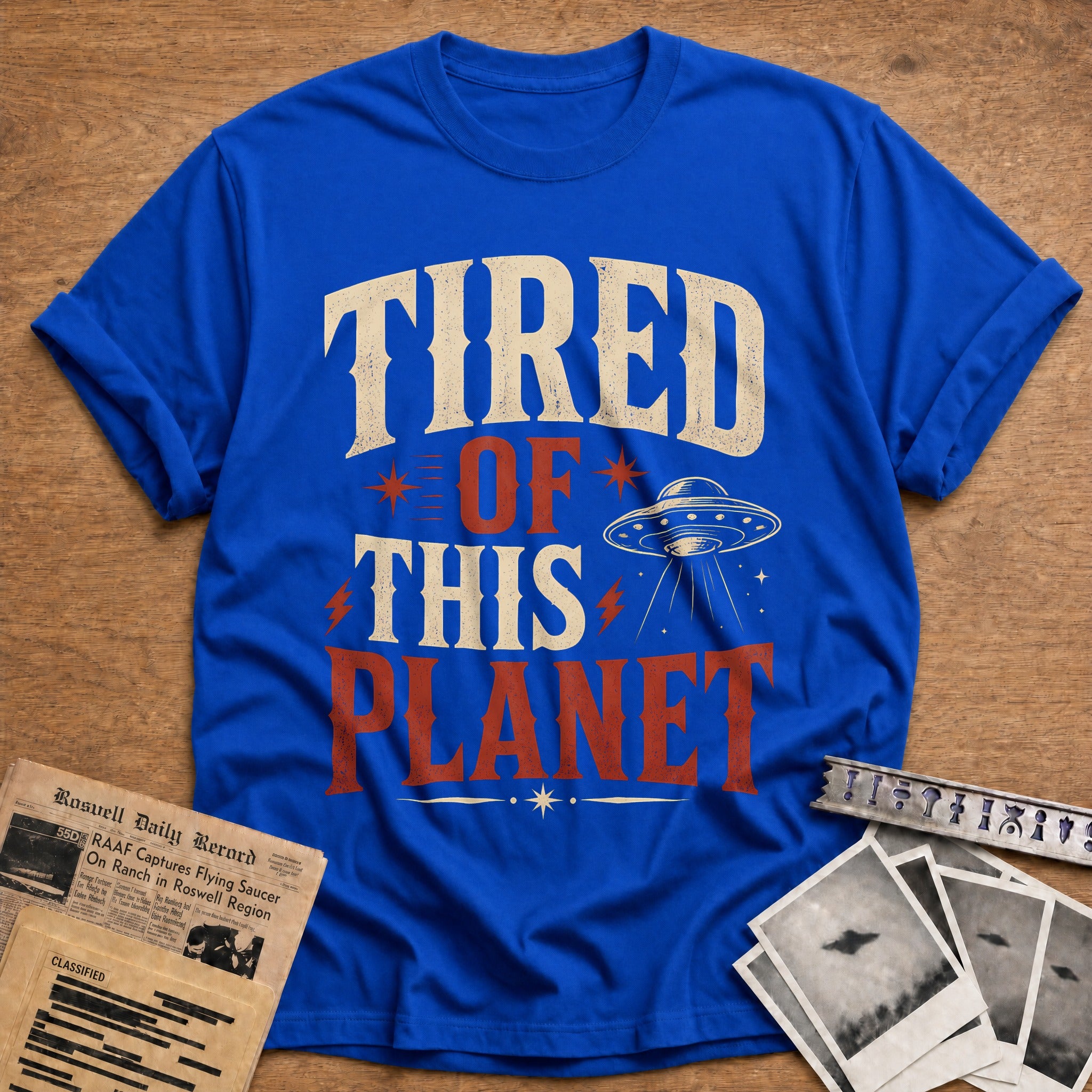 Tired Of This Planet 84 T-Shirt - Royal