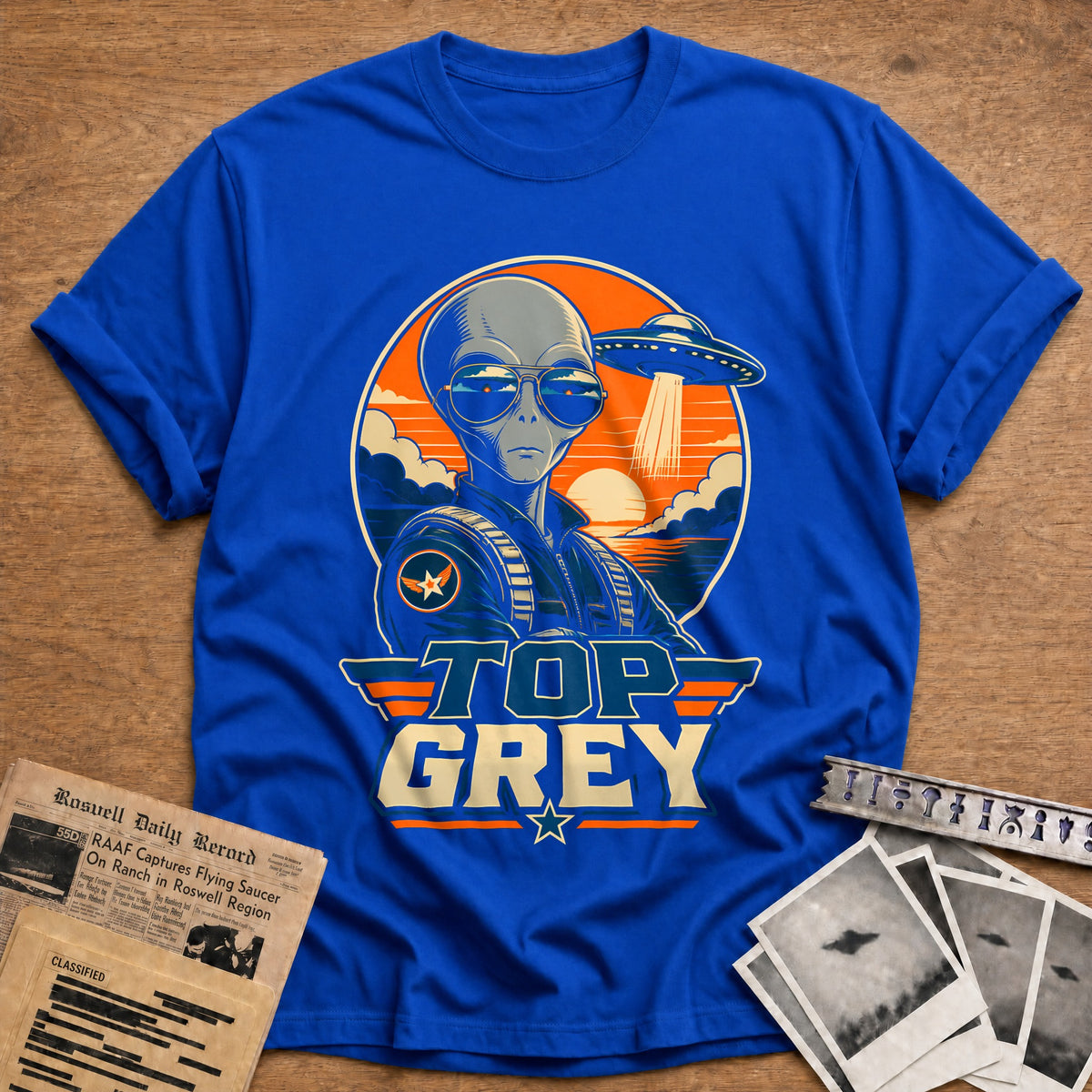 Top Grey 27 T-Shirt - Royal