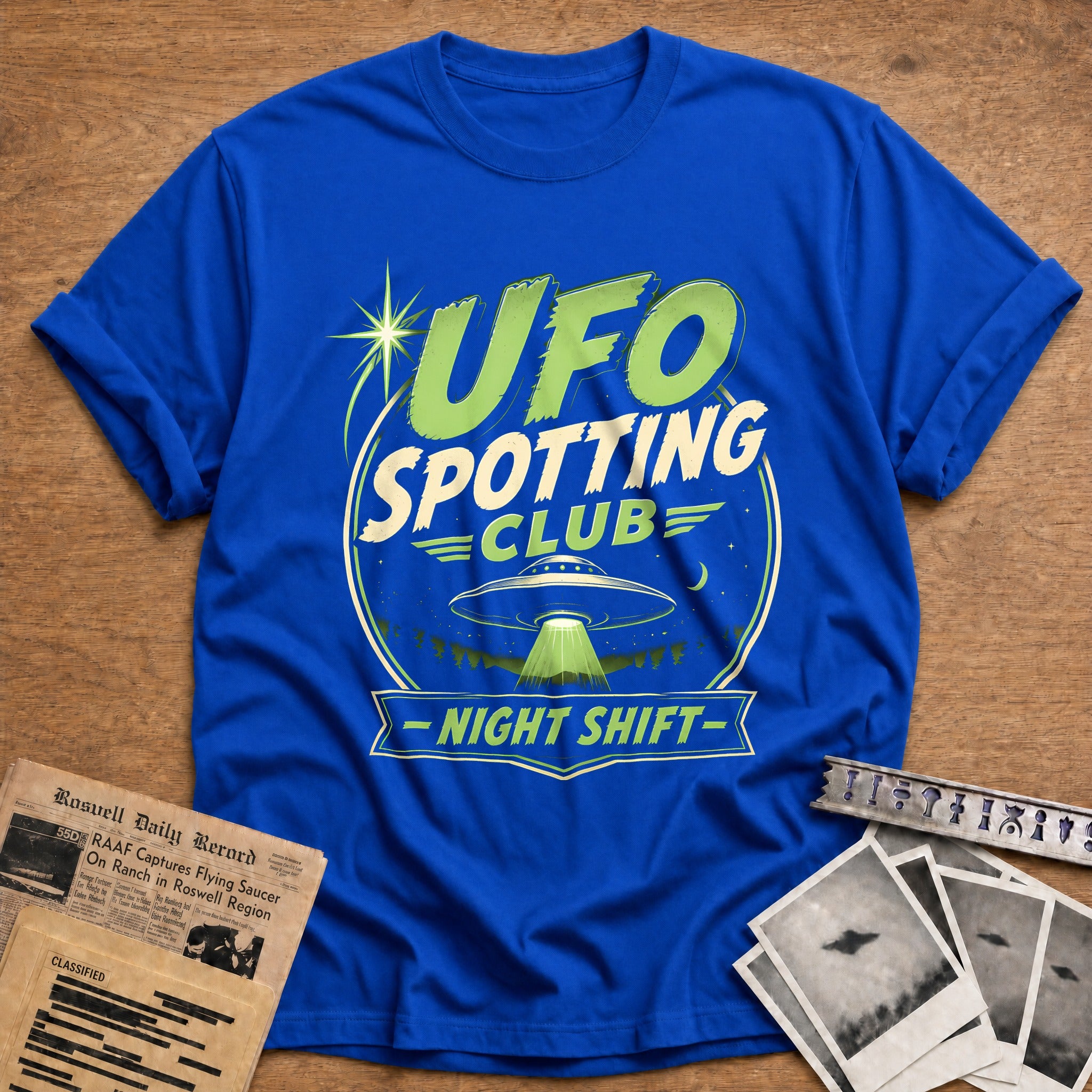 Ufo Spotting Club Night Shift 53 T-Shirt - Royal