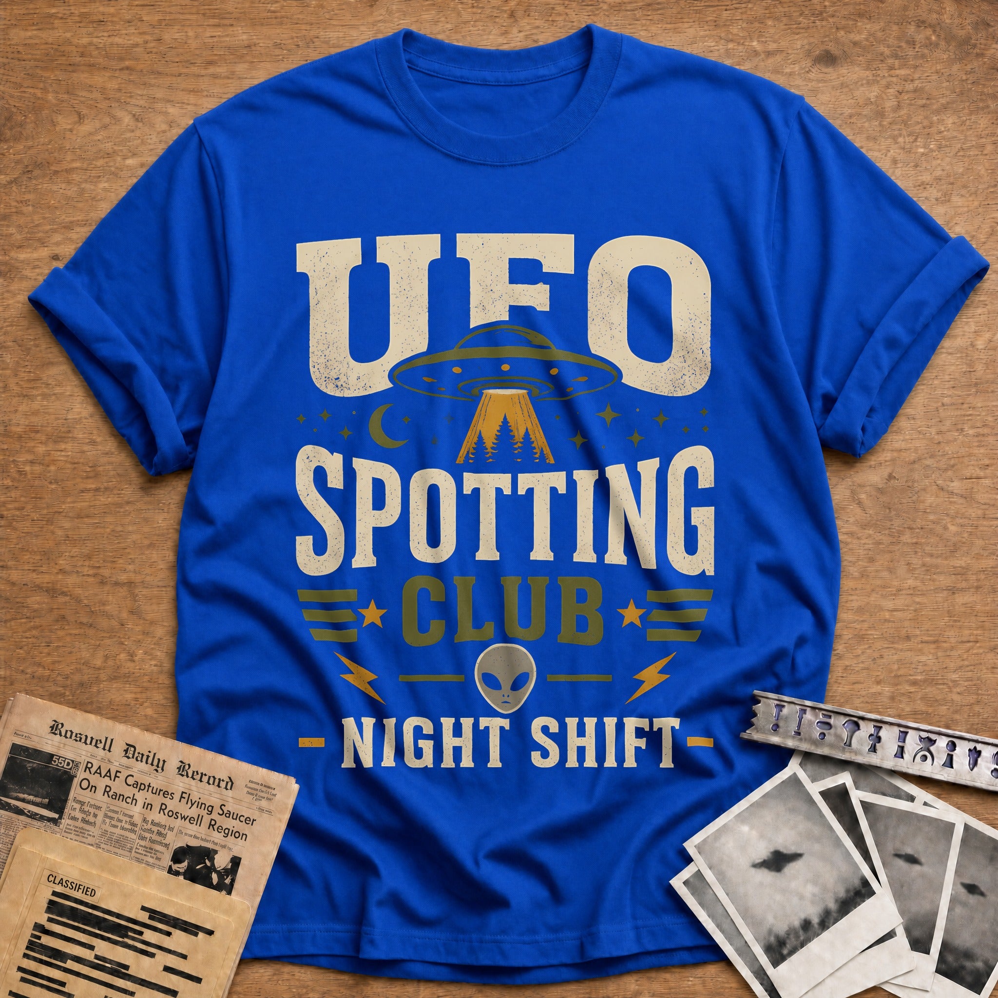 Ufo Spotting Club Night Shift 67 T-Shirt - Royal