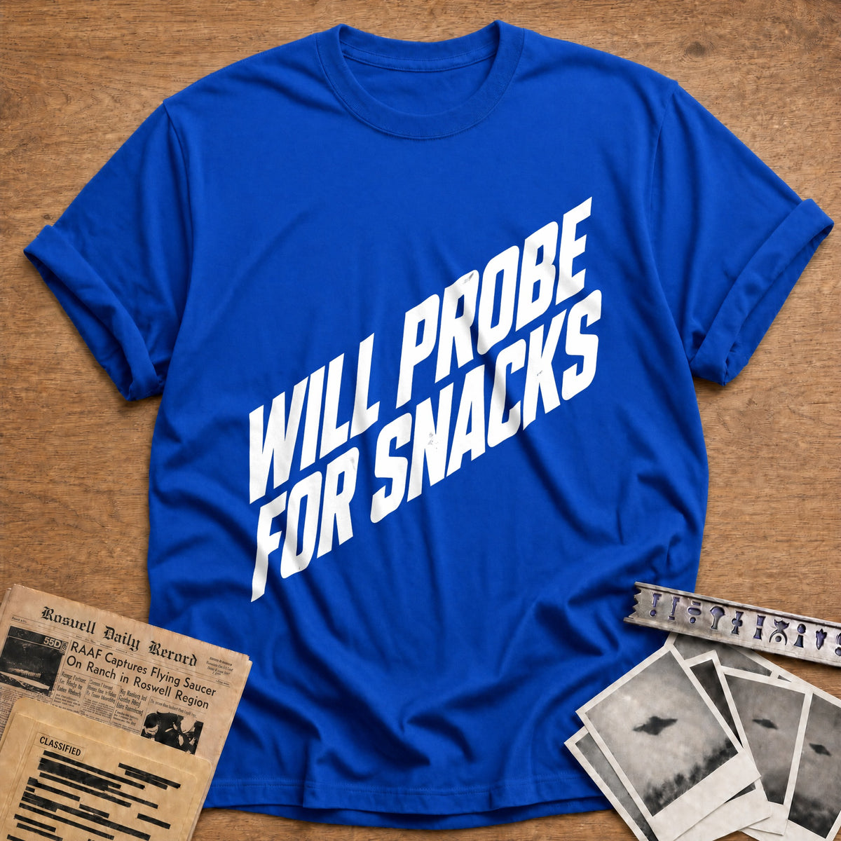 Will Probe For Snacks 49 T-Shirt - Royal