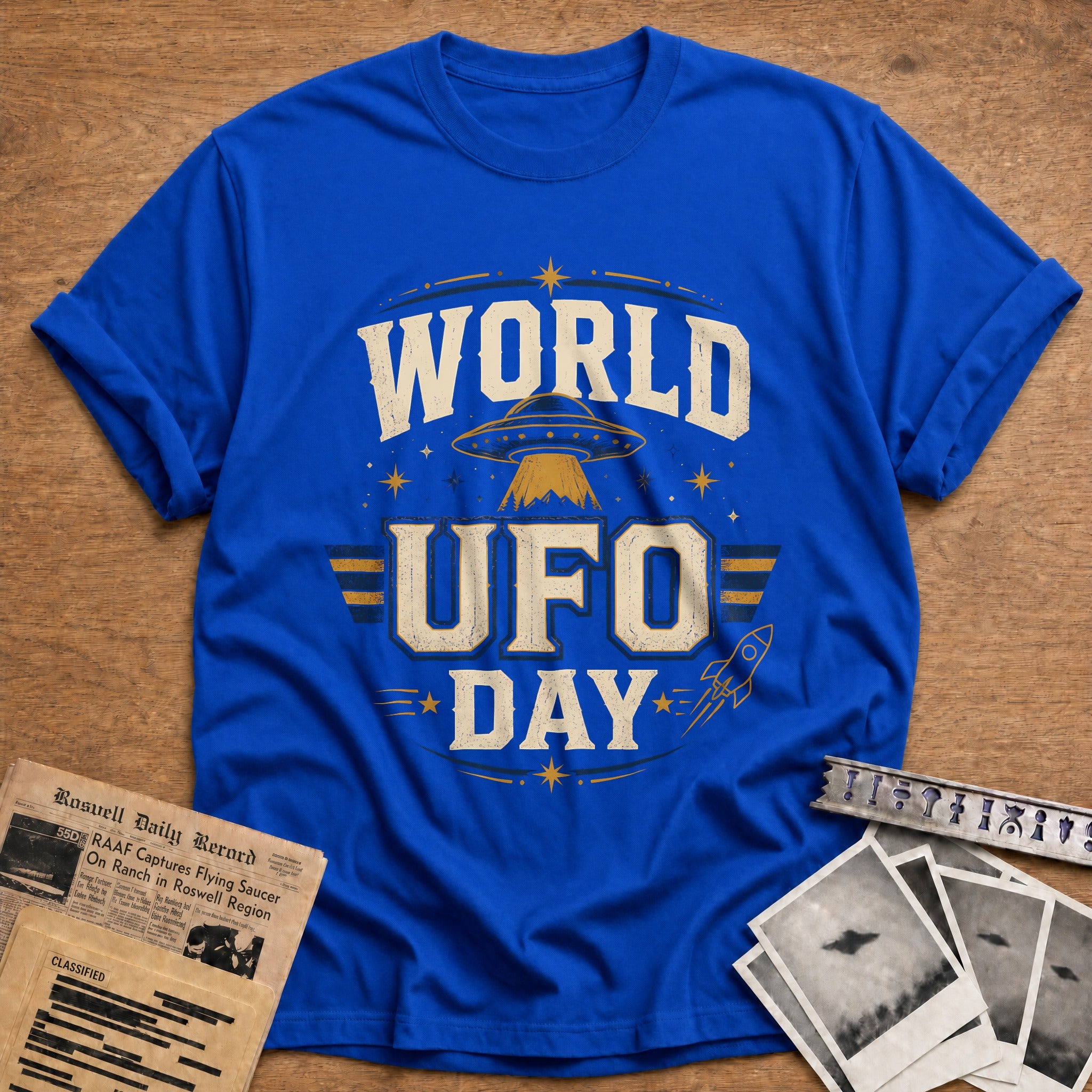 World Ufo Day 45 T-Shirt - Royal