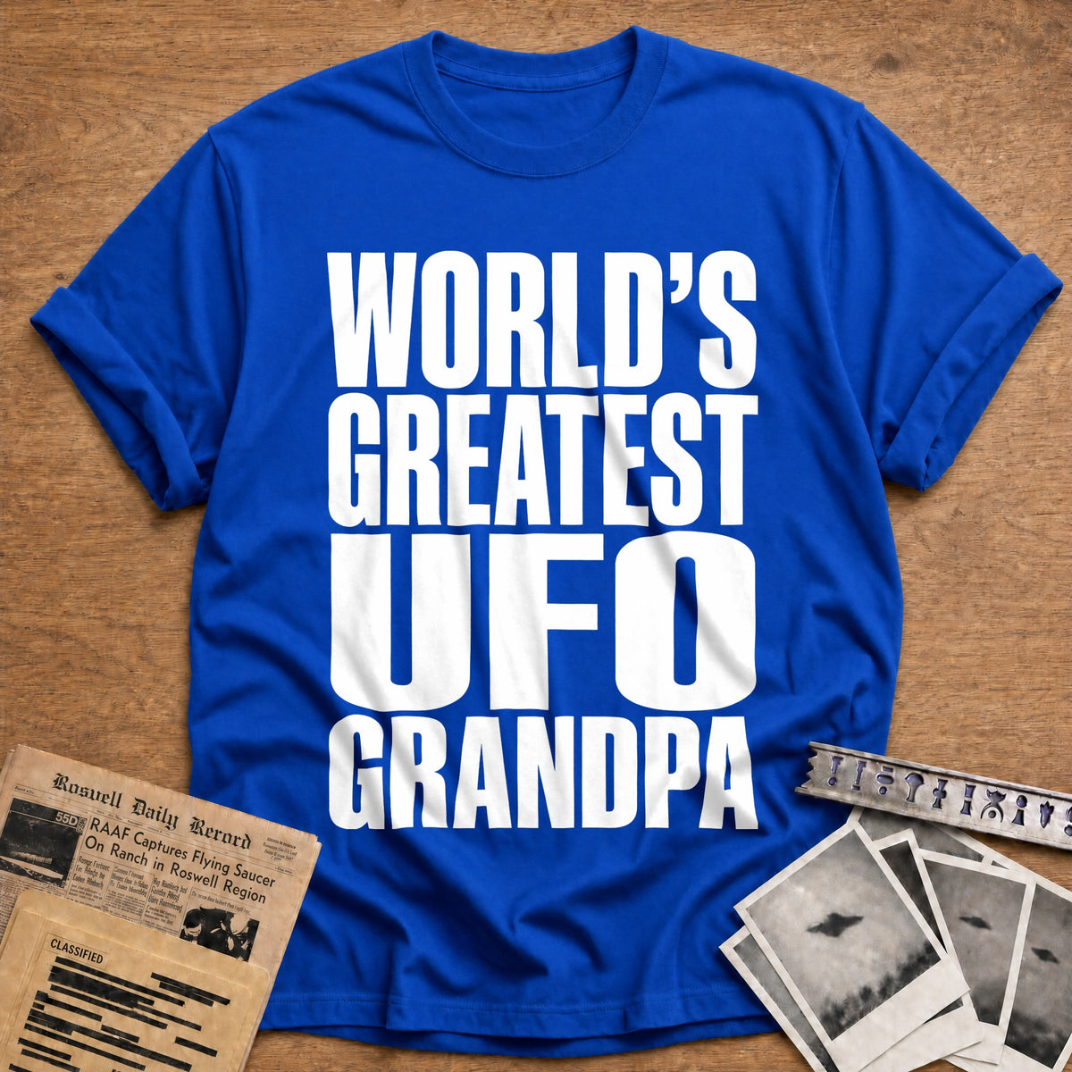 World's Greatest UFO Grandpa 52 T-Shirt - Royal