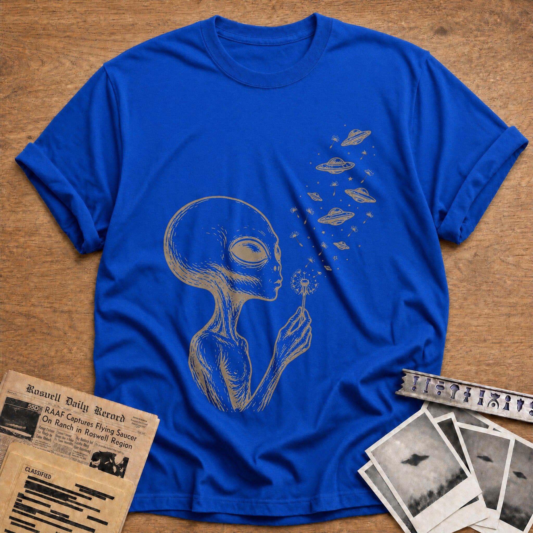 alien dandelion wishes ufo funny - Royal