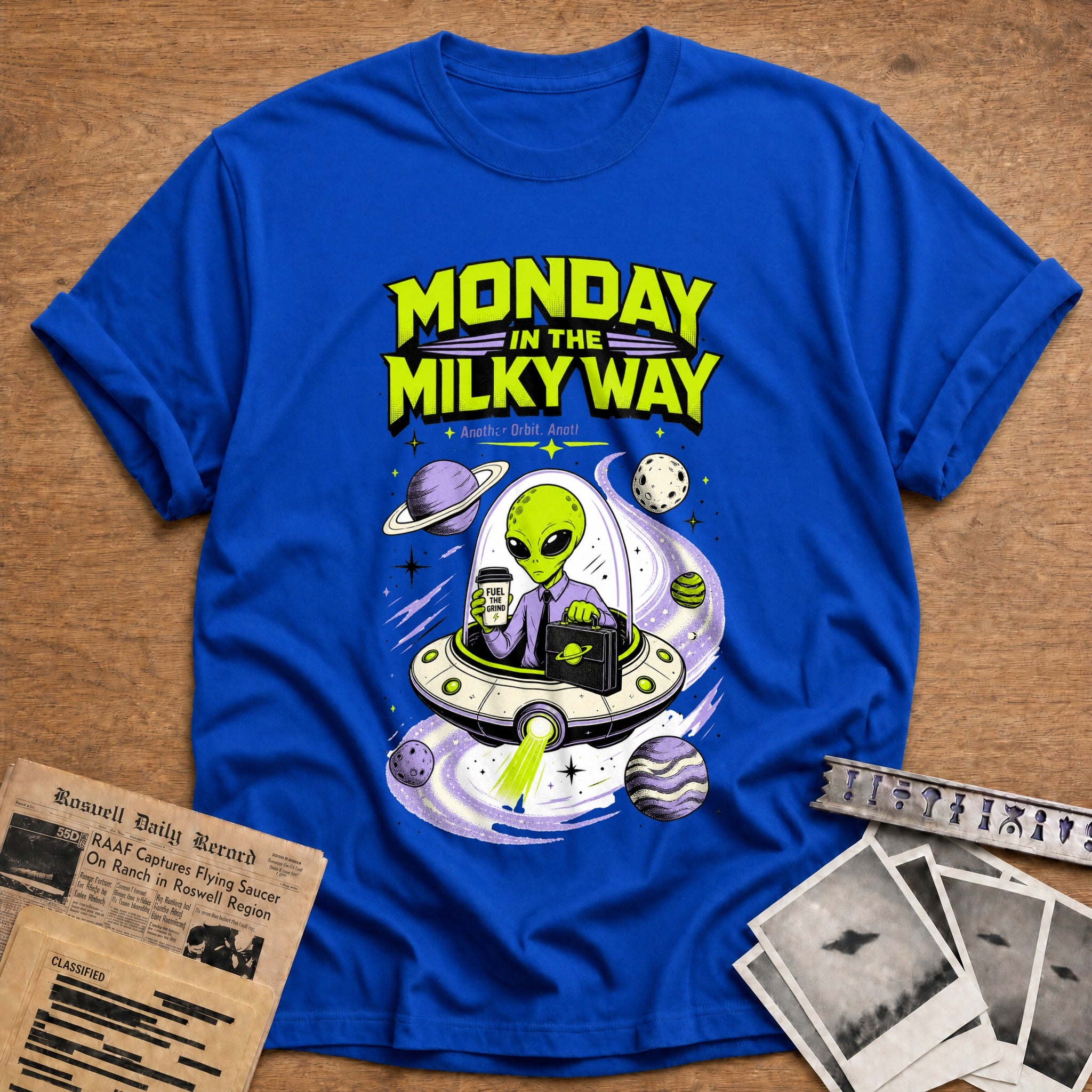 monday in the milky way alien coffee space funny - Royal