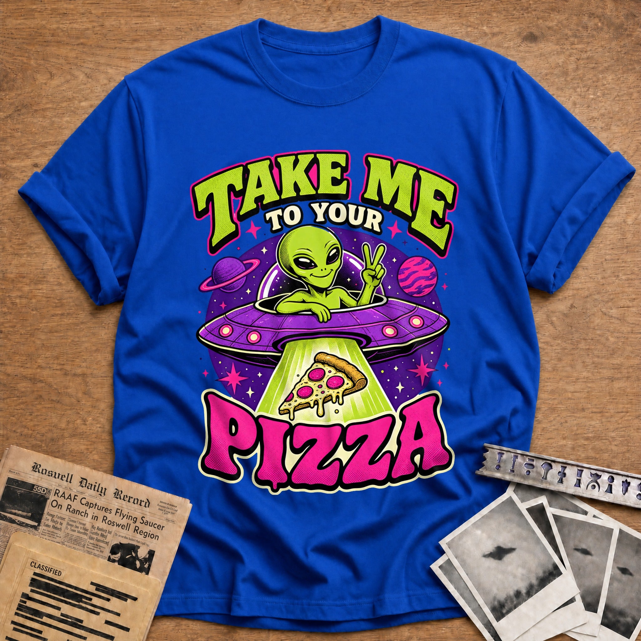 take me to your pizza alien ufo funny - Royal