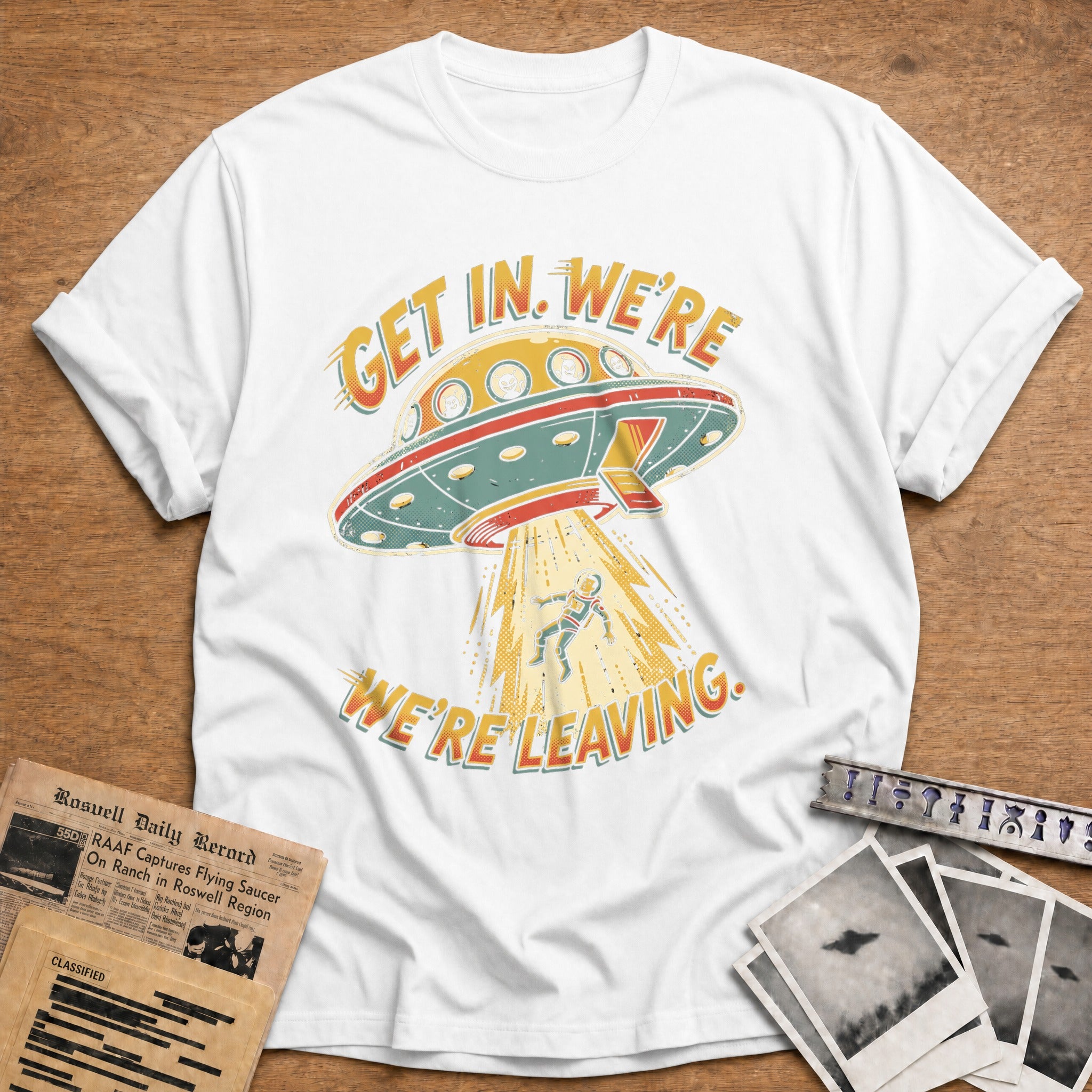 Get In We're Leaving - White