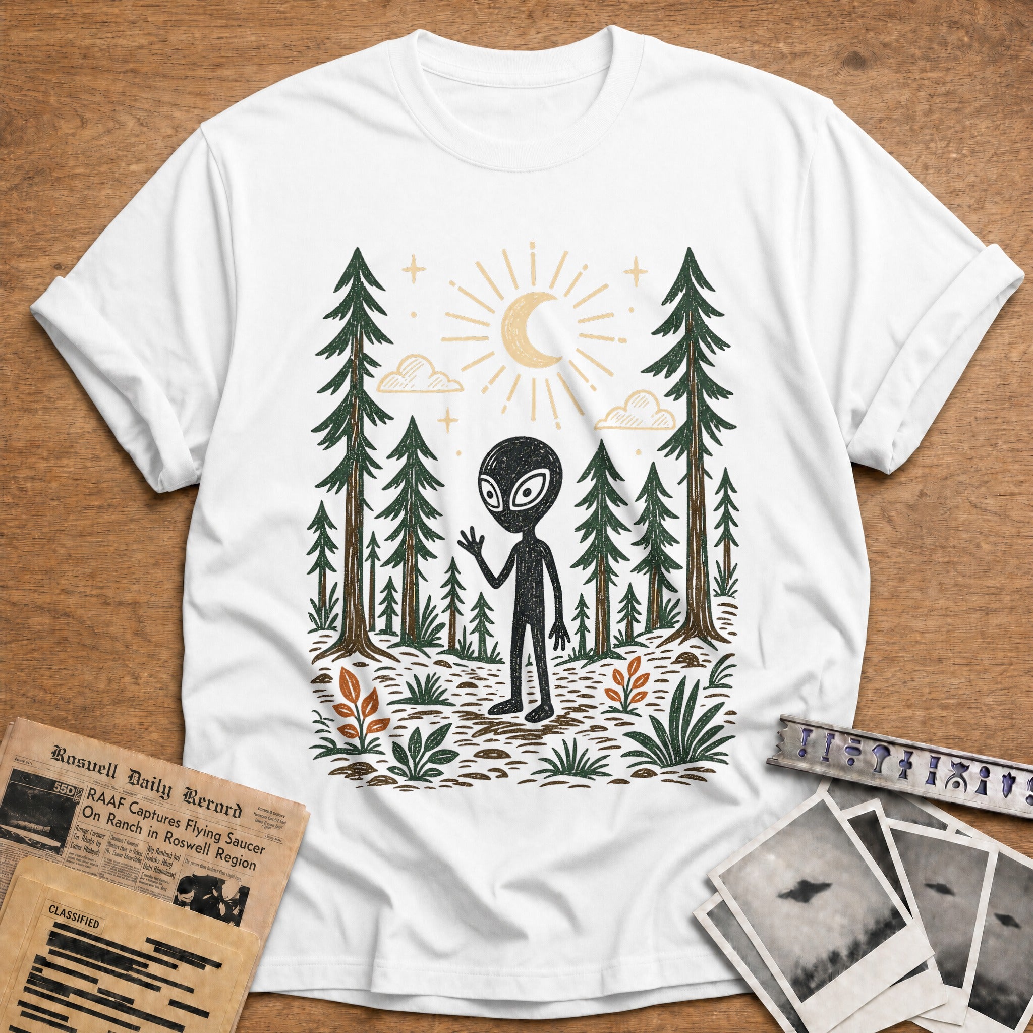 alien forest moon vintage - White