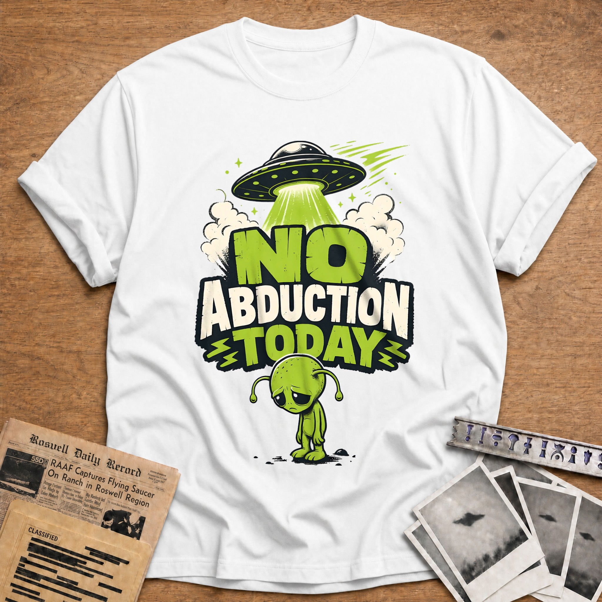no abduction alien ufo funny - White