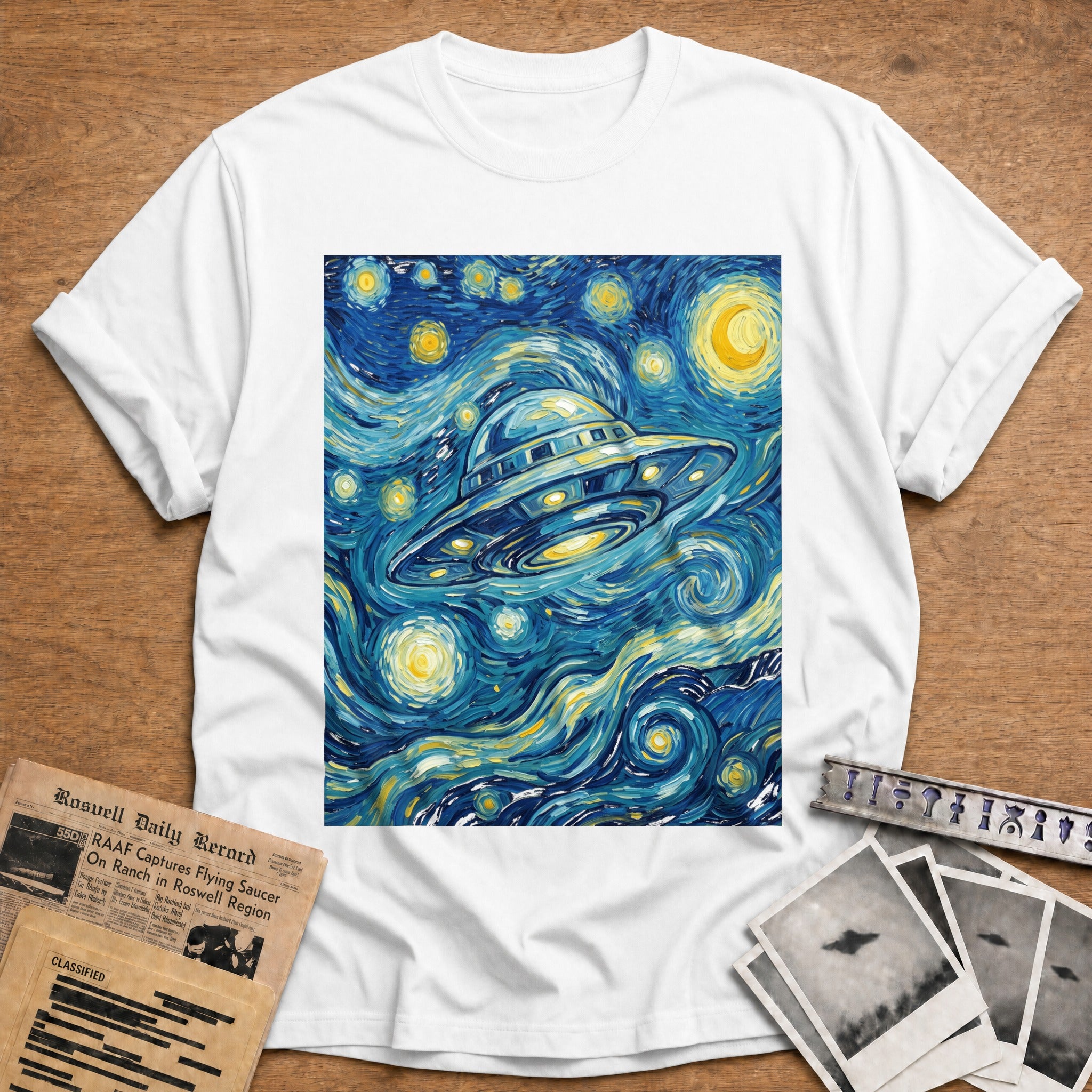 ufo van gogh starry - White